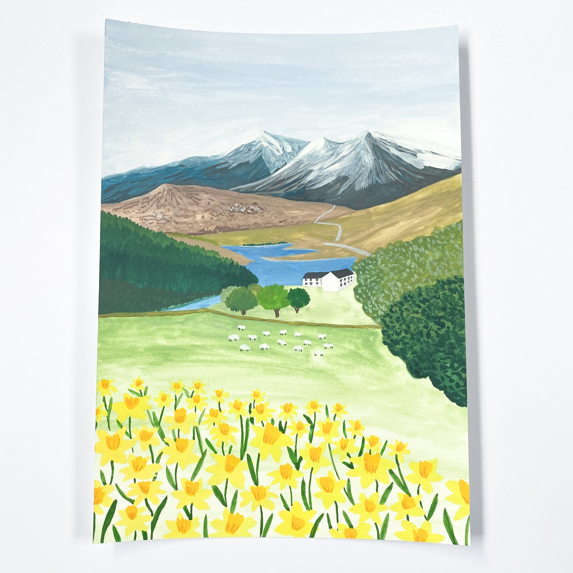 Snowdon, North Wales - Original 21x30cm Gouache Painting - By Sarah Frances - Sarah Frances