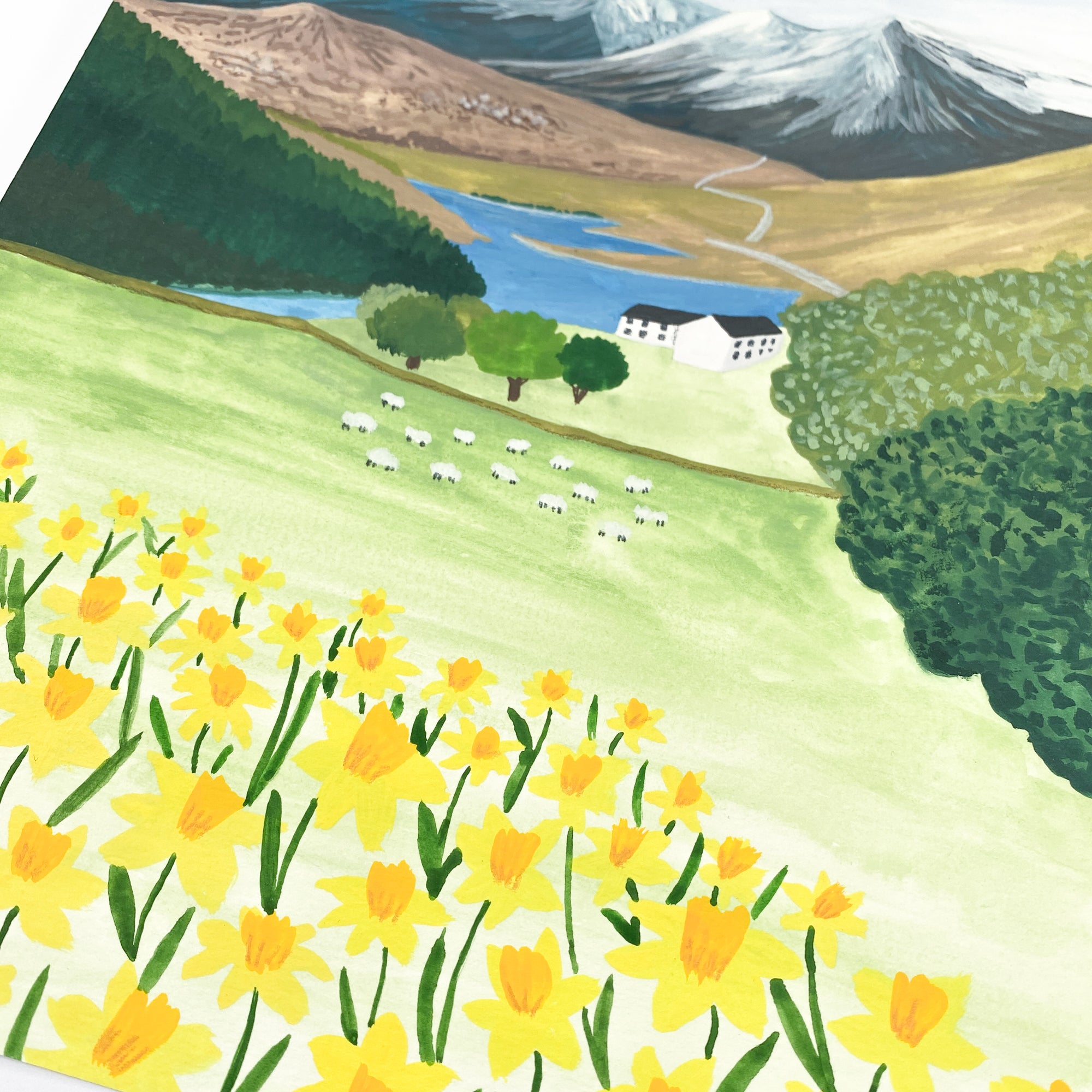 Snowdon, North Wales - Original 21x30cm Gouache Painting - By Sarah Frances - Sarah Frances