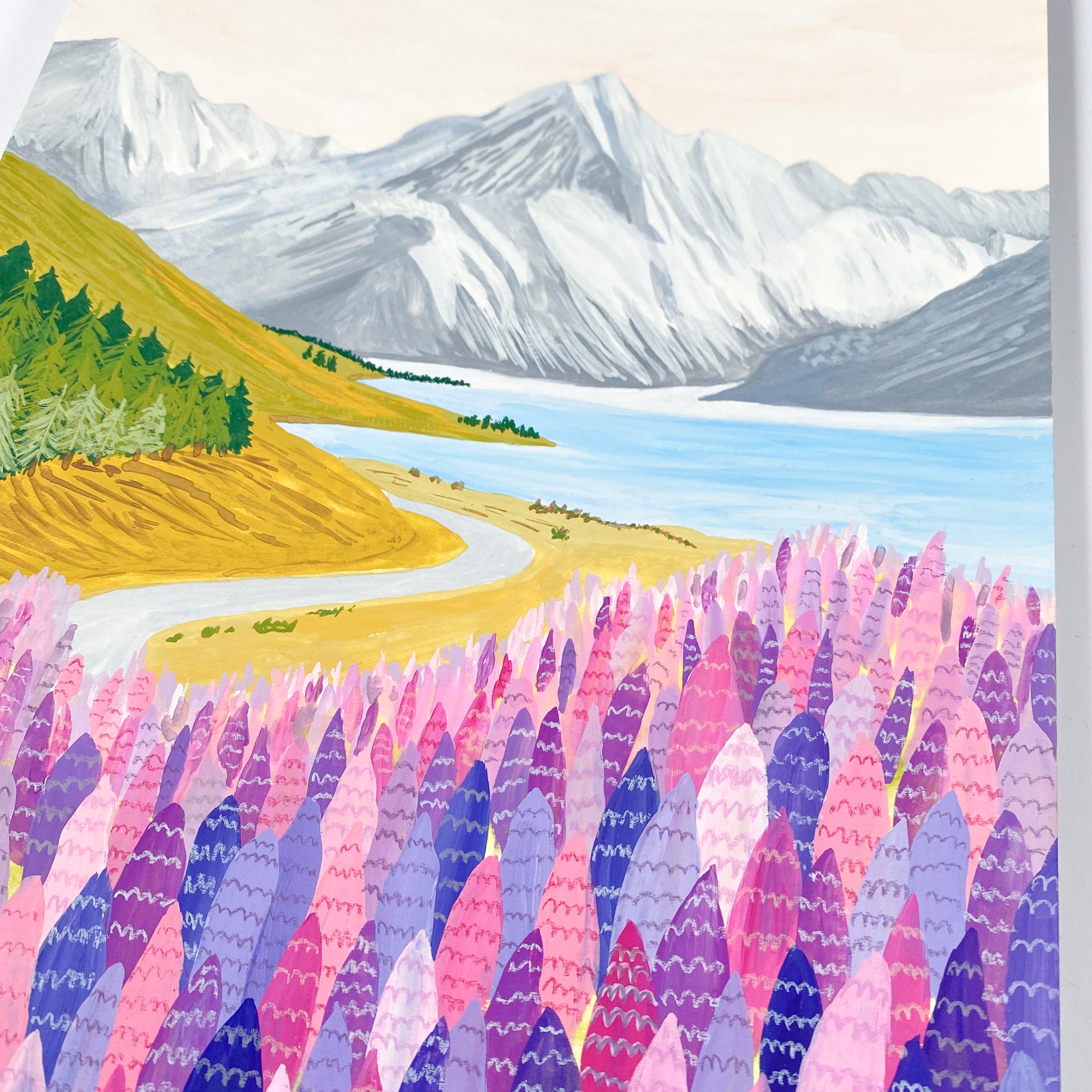 Mount Cook, New Zealand - Original 21x30cm Gouache Painting - By Sarah Frances - Sarah Frances