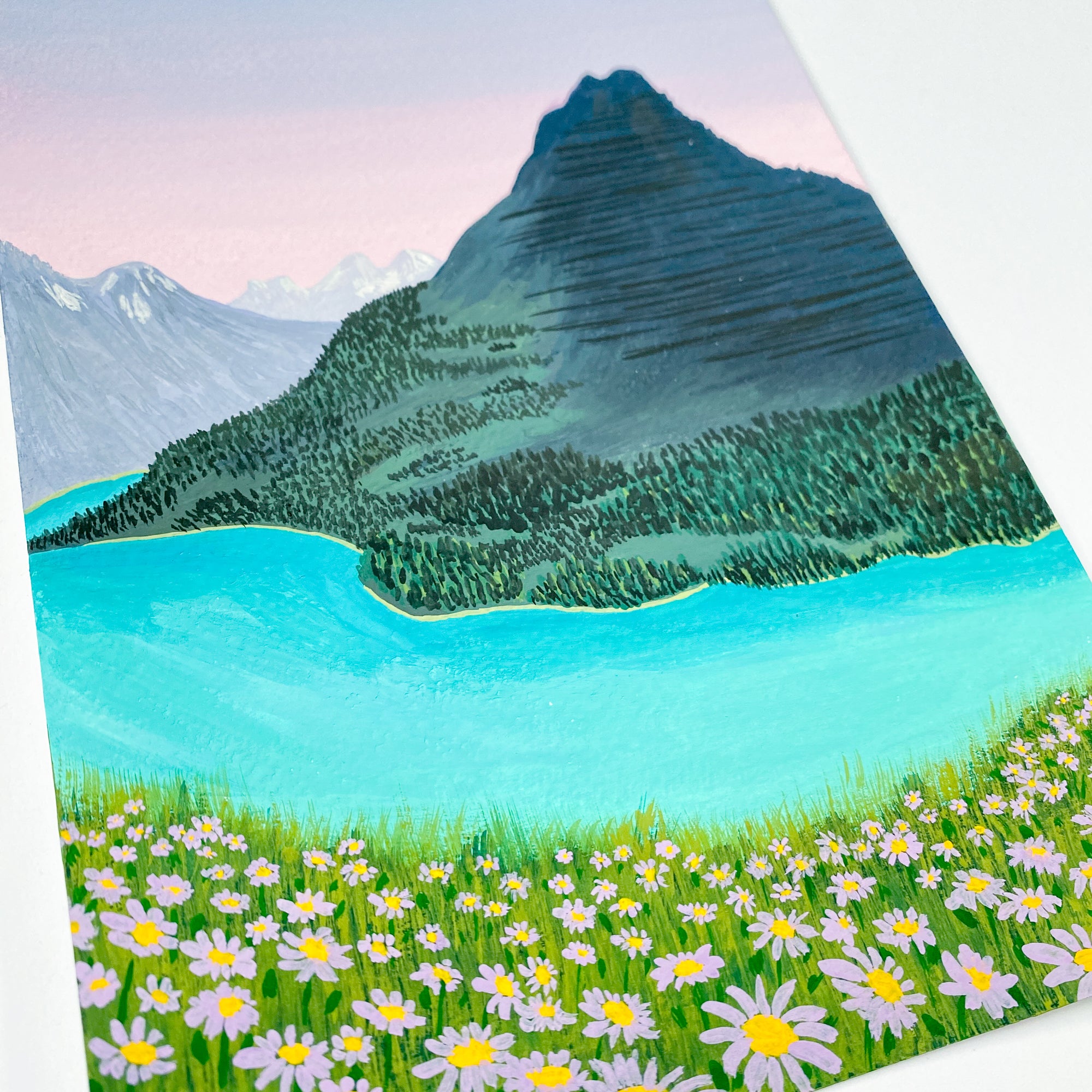 Glacier National Park, USA - Original 15x21cm Gouache Painting - By Sarah Frances - Sarah Frances