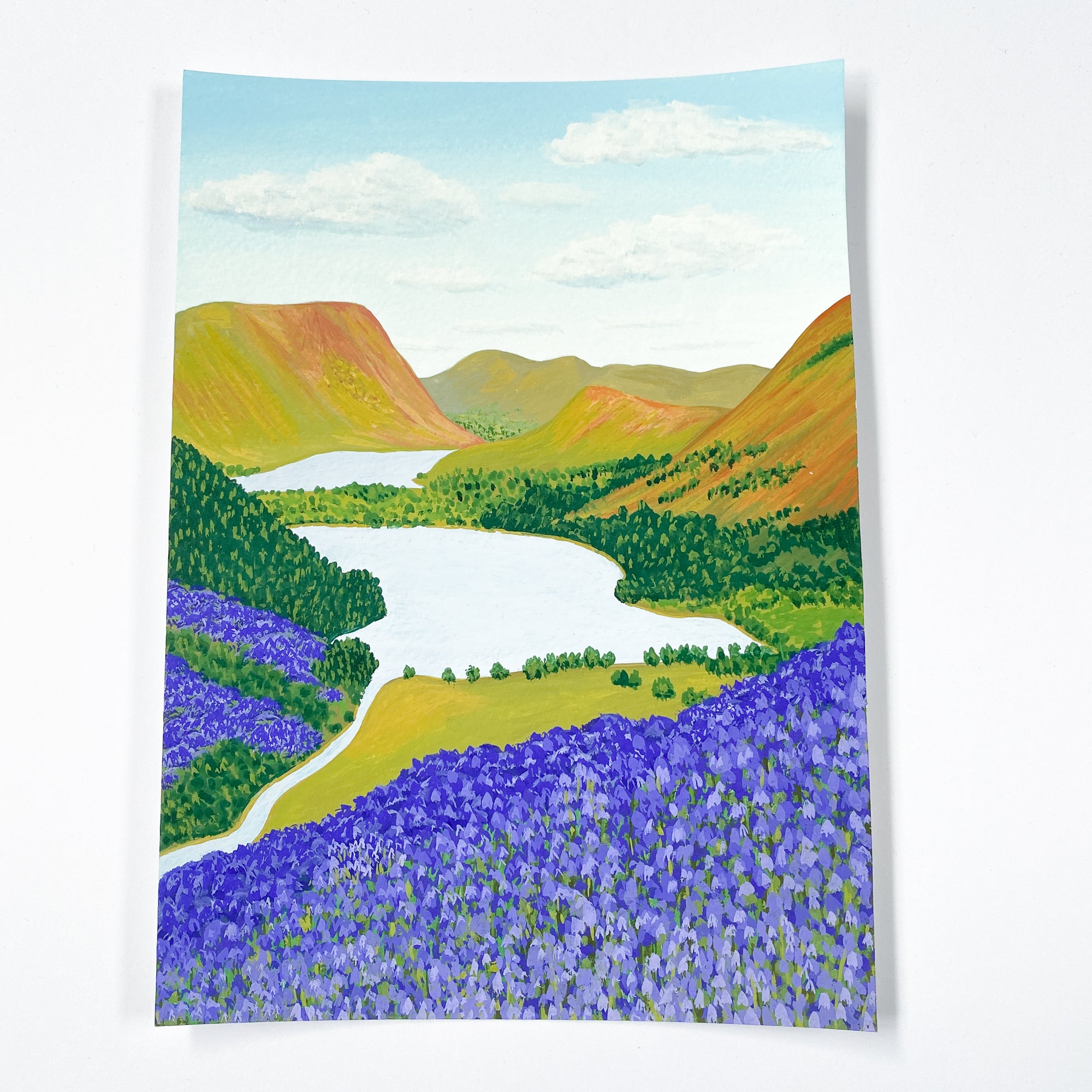 Lake District Bluebells - Original 15x21cm Gouache Painting - By Sarah Frances - Sarah Frances
