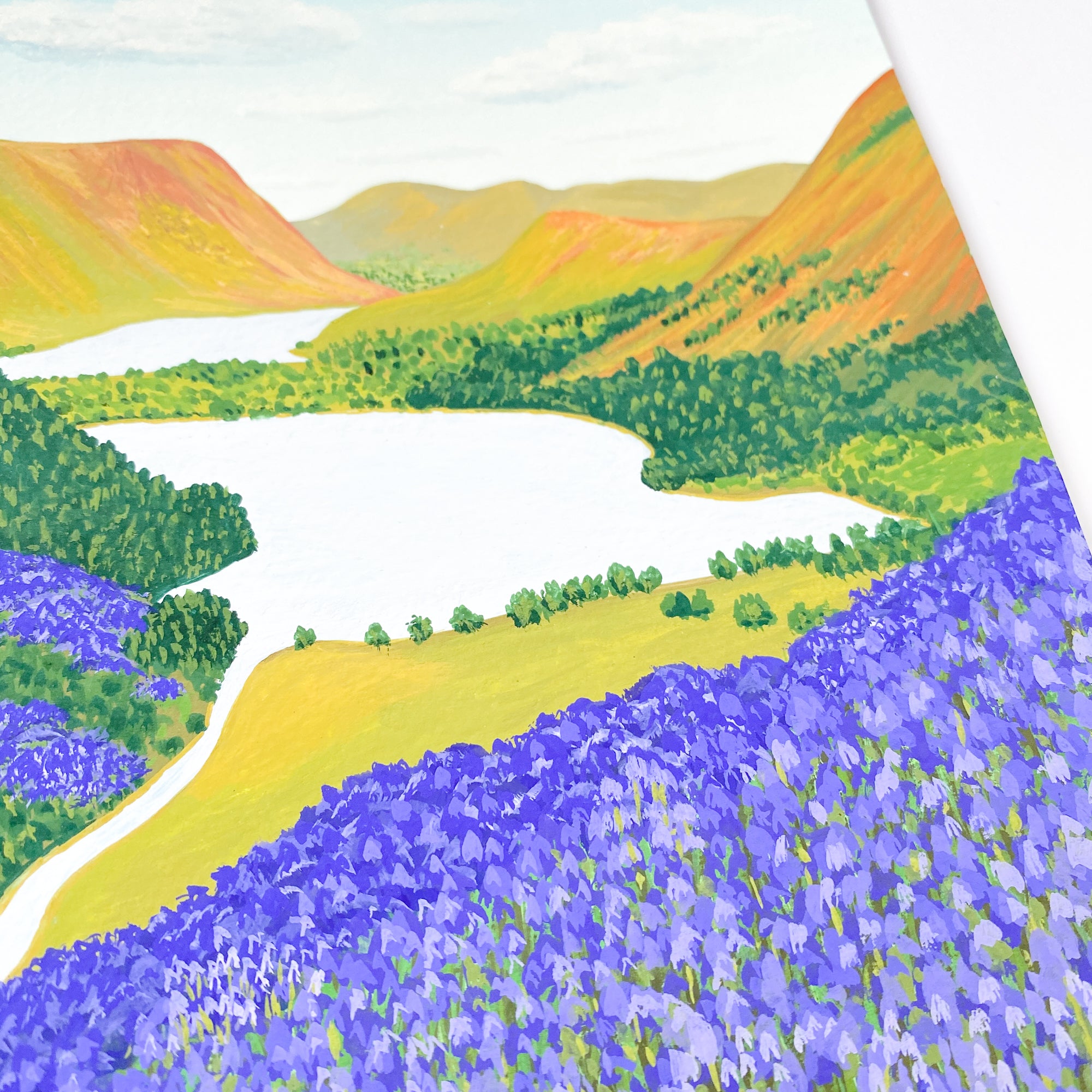 Lake District Bluebells - Original 15x21cm Gouache Painting - By Sarah Frances - Sarah Frances