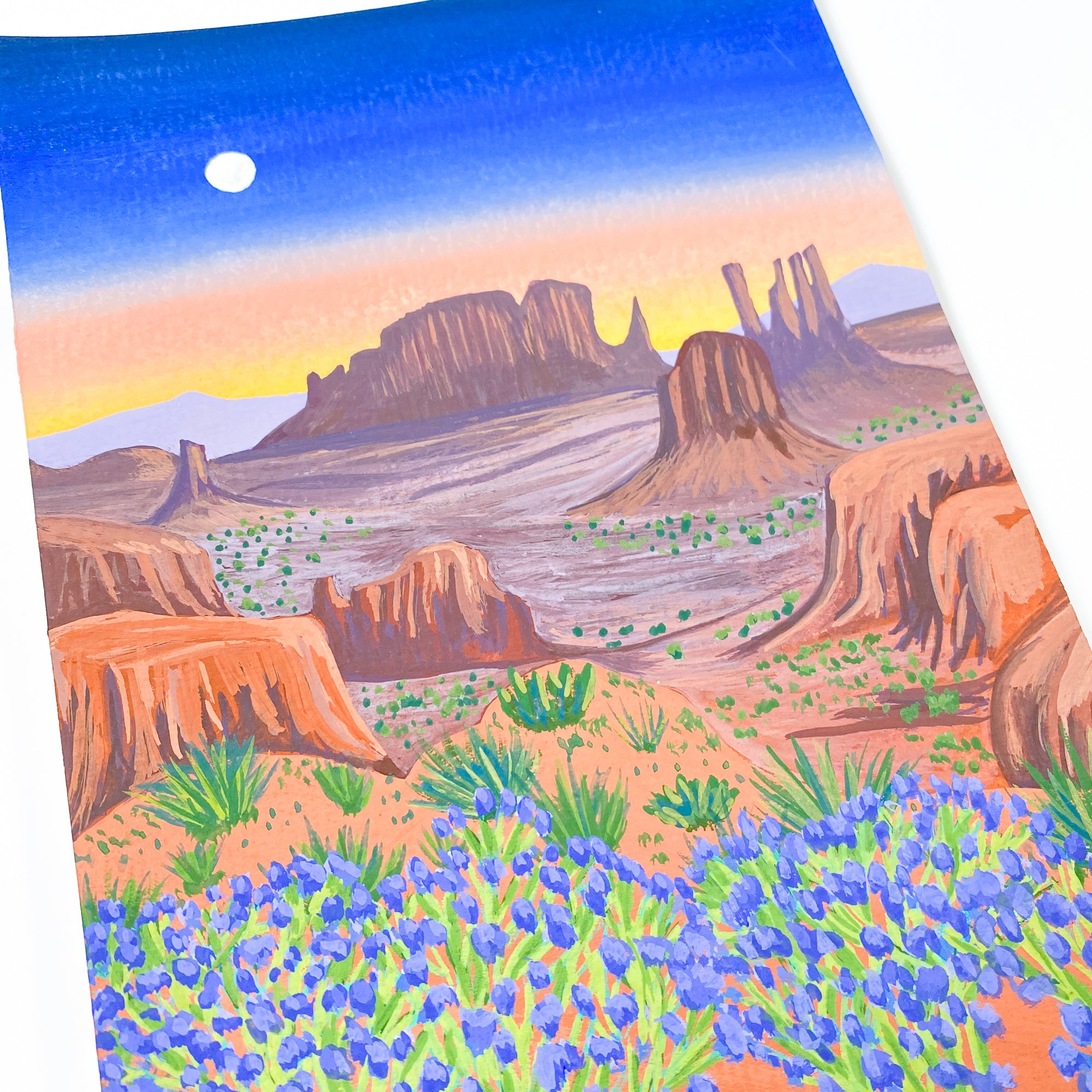 Monument Valley, USA - Original 15x21cm Gouache Painting - By Sarah Frances - Sarah Frances