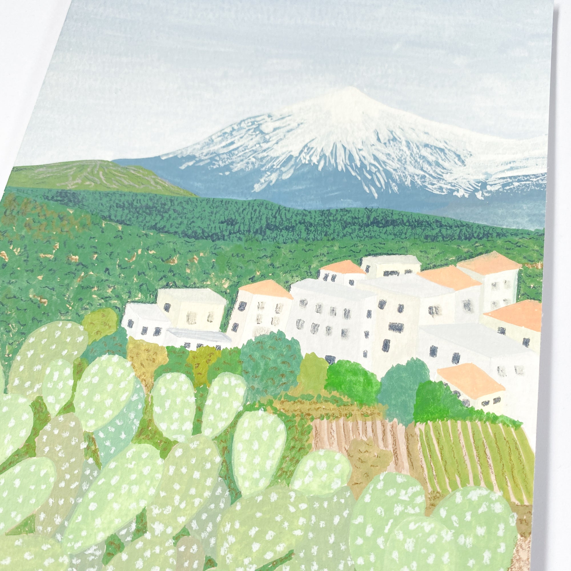 Mount Teide, Tenerife - Original 20x16cm Gouache Painting - By Sarah Frances - Sarah Frances