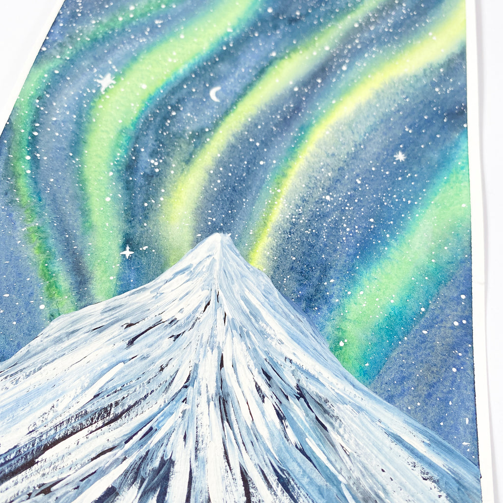 Northern Lights - Original 15x21cm Painting - By Sarah Frances - Sarah Frances 