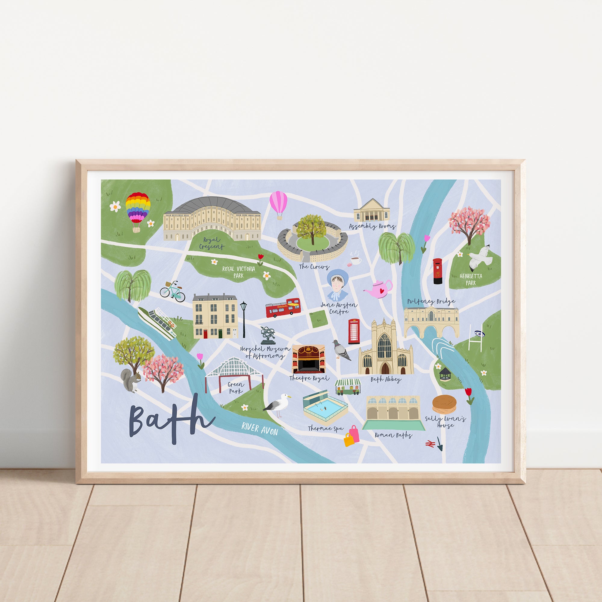 Bath Map Art Print - Sarah Frances