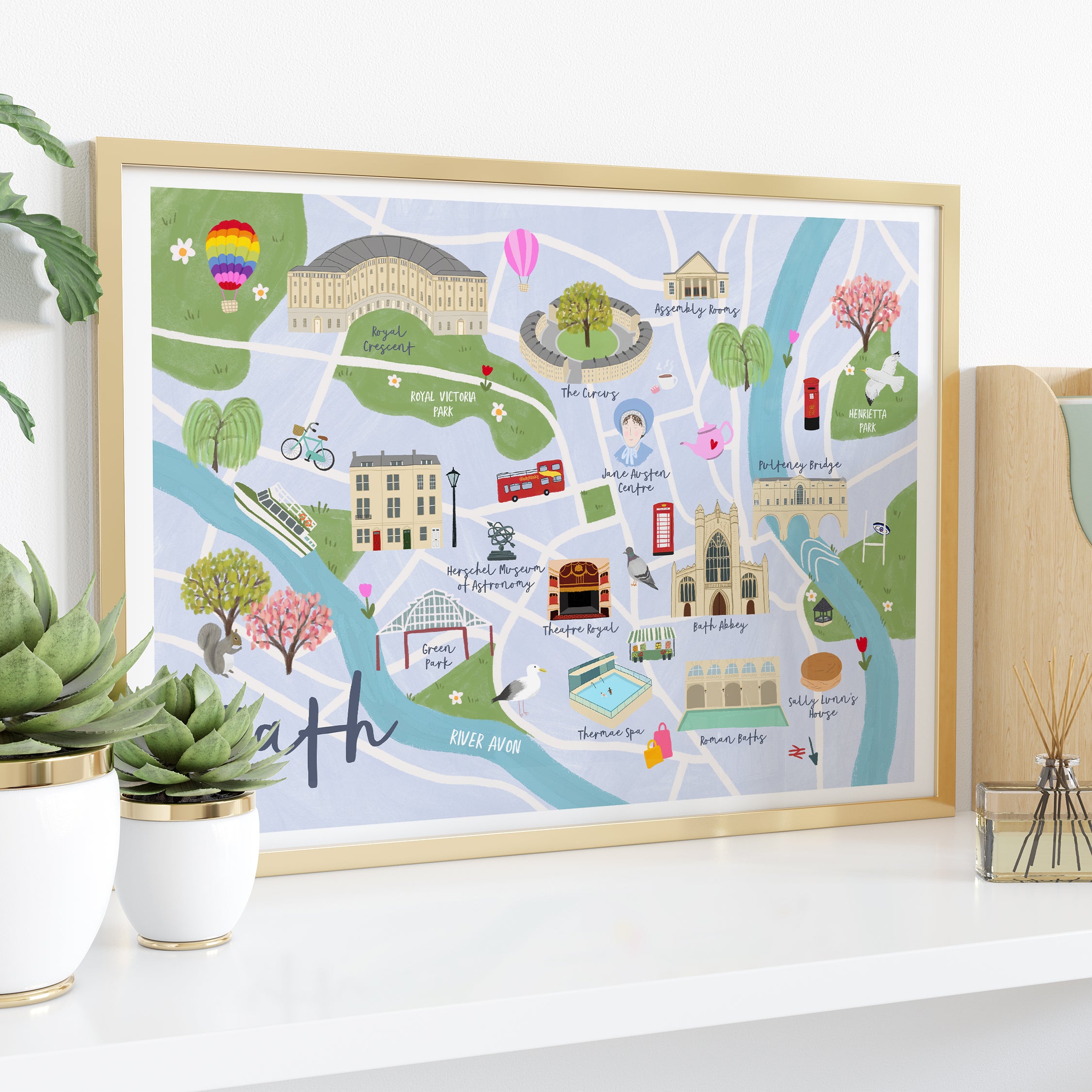 Bath Map Art Print - Sarah Frances