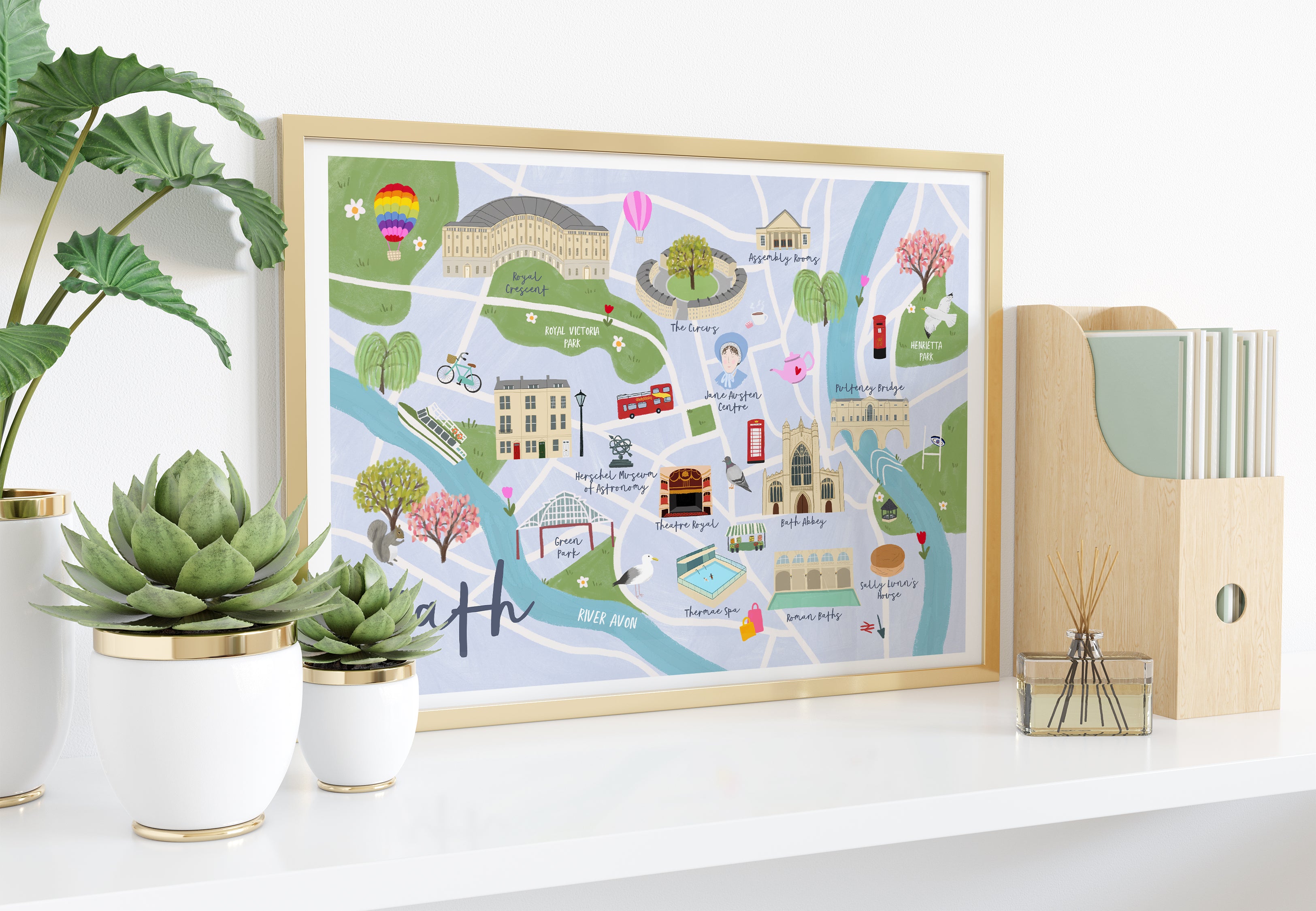 Bath Map Art Print - Sarah Frances