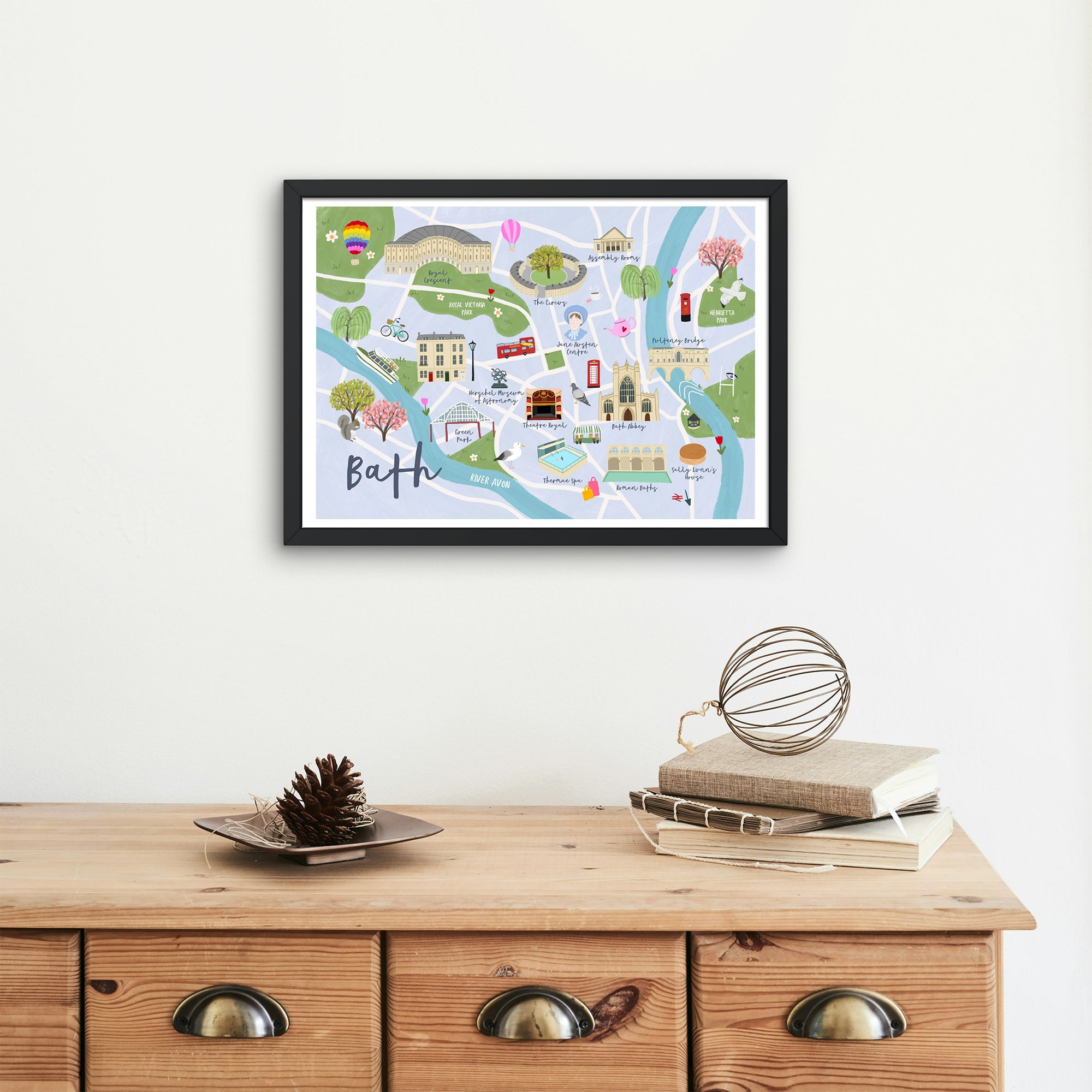 Bath Map Art Print - Sarah Frances