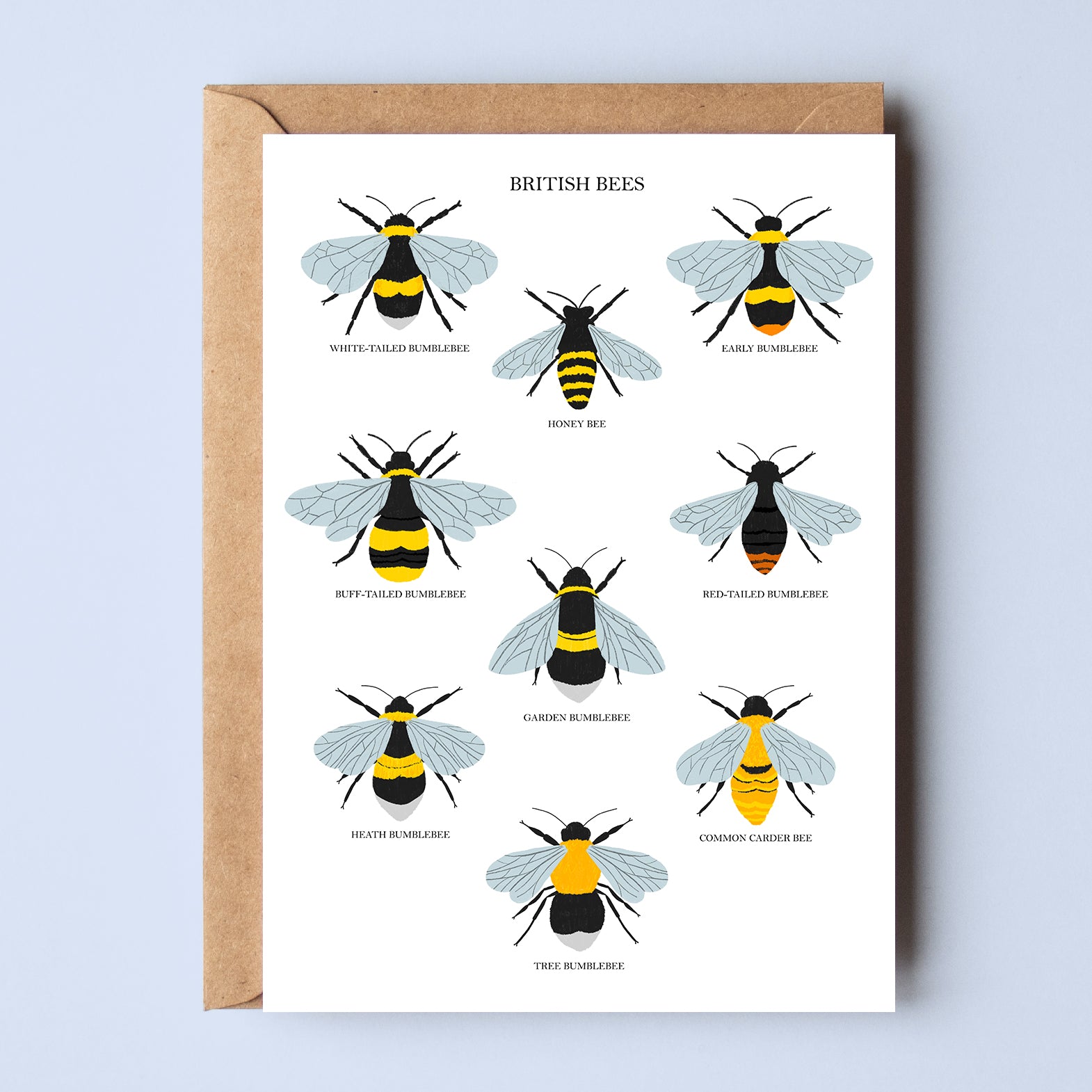 British Bees Greetings Card - Sarah Frances