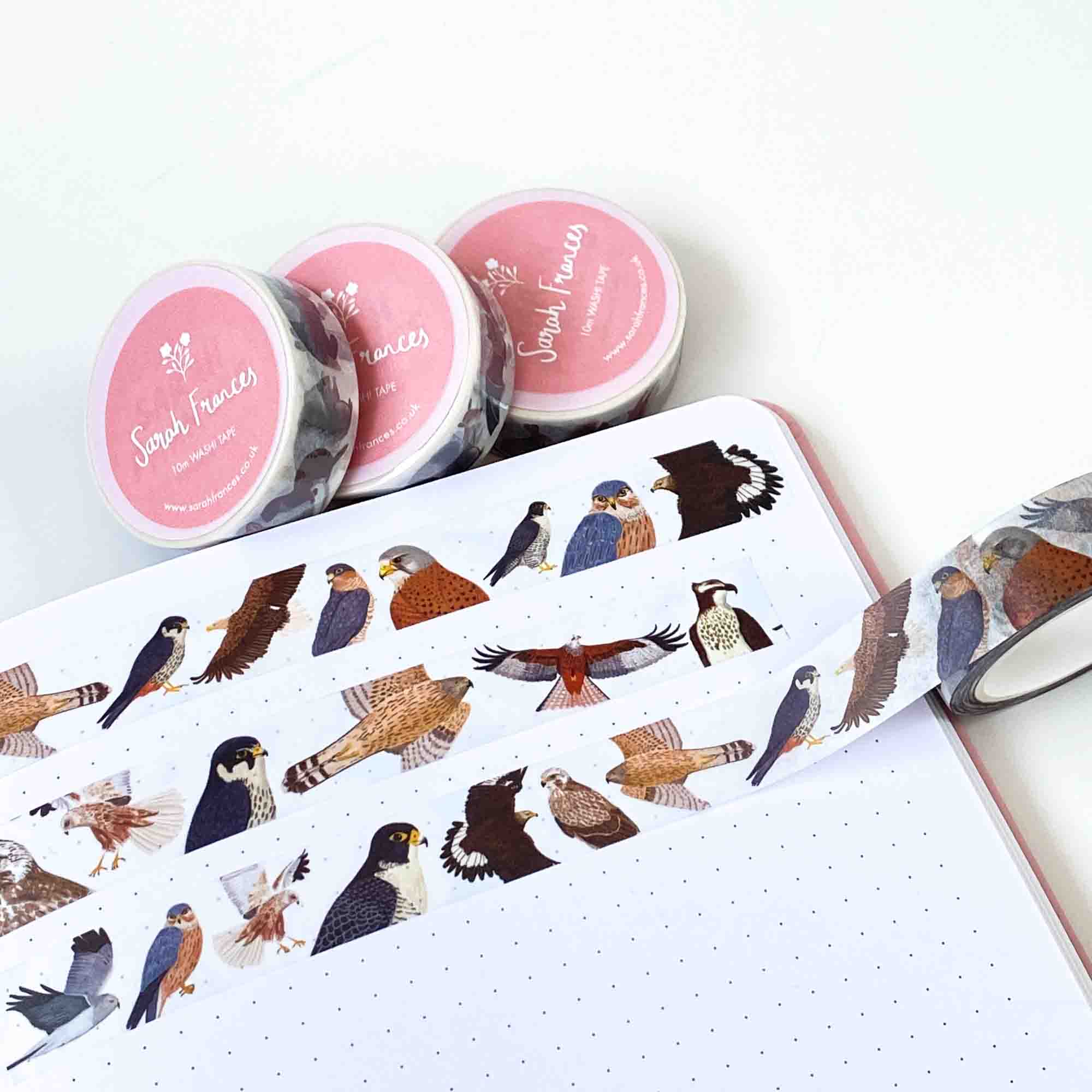 British Birds of Prey Washi Tape - Sarah Frances