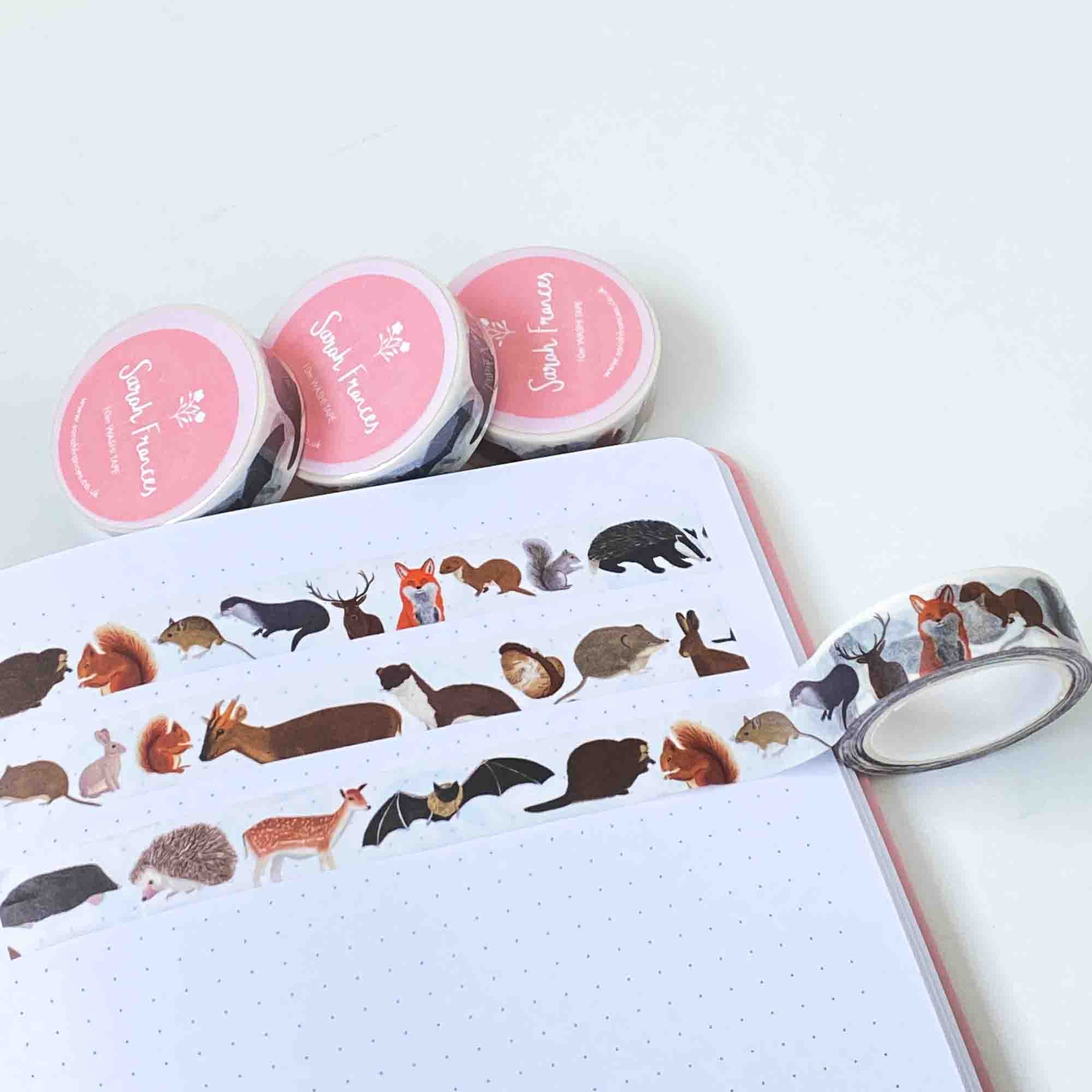 British Mammals Washi Tape - Sarah Frances