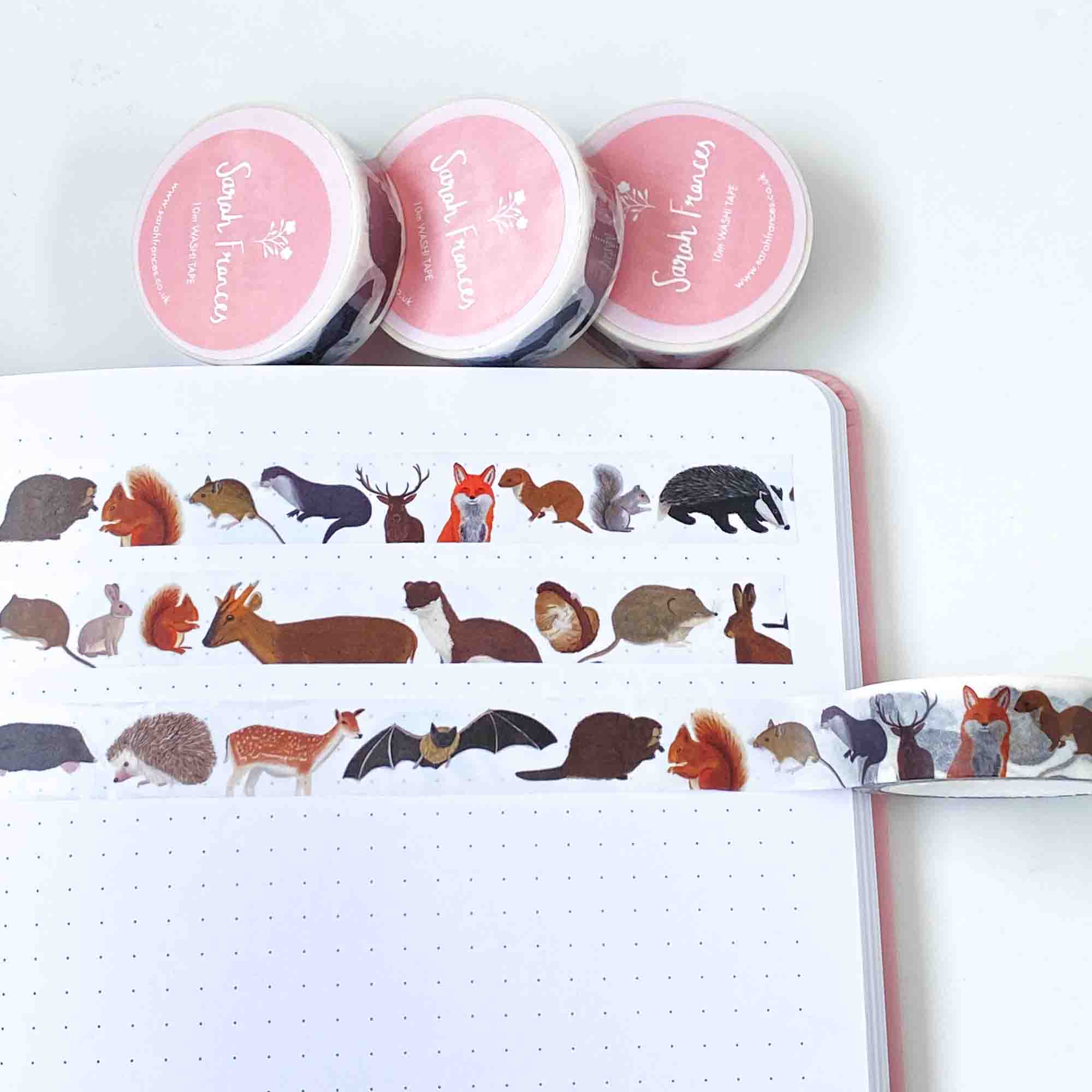 British Mammals Washi Tape - Sarah Frances