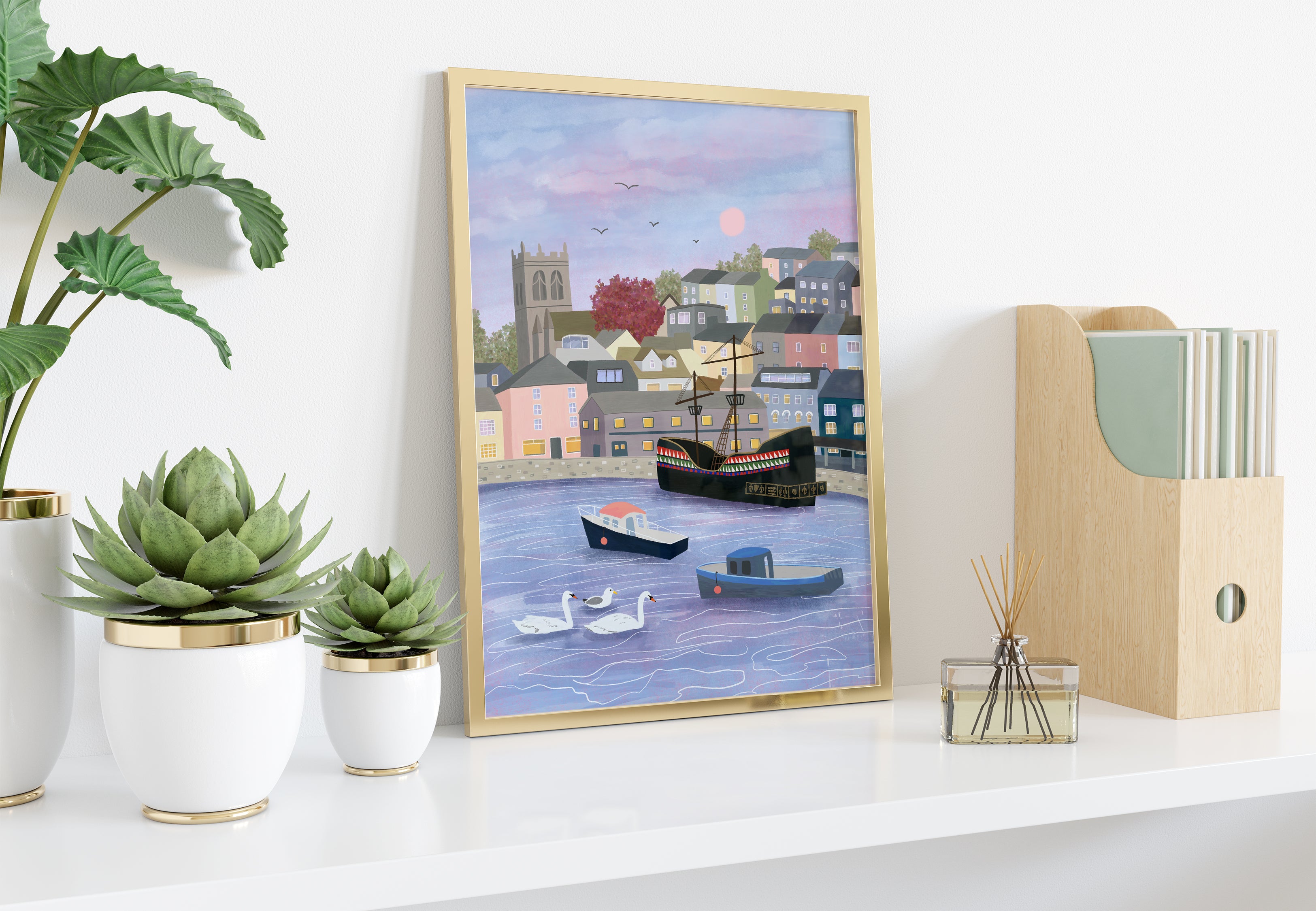 Brixham Harbour Art Print - Sarah Frances