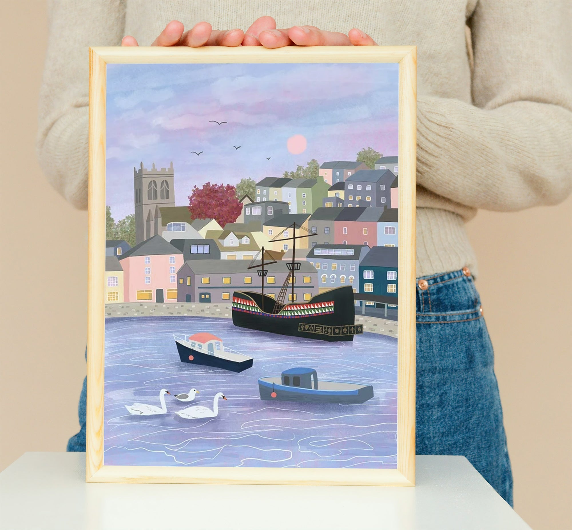 Brixham Harbour Art Print - Sarah Frances