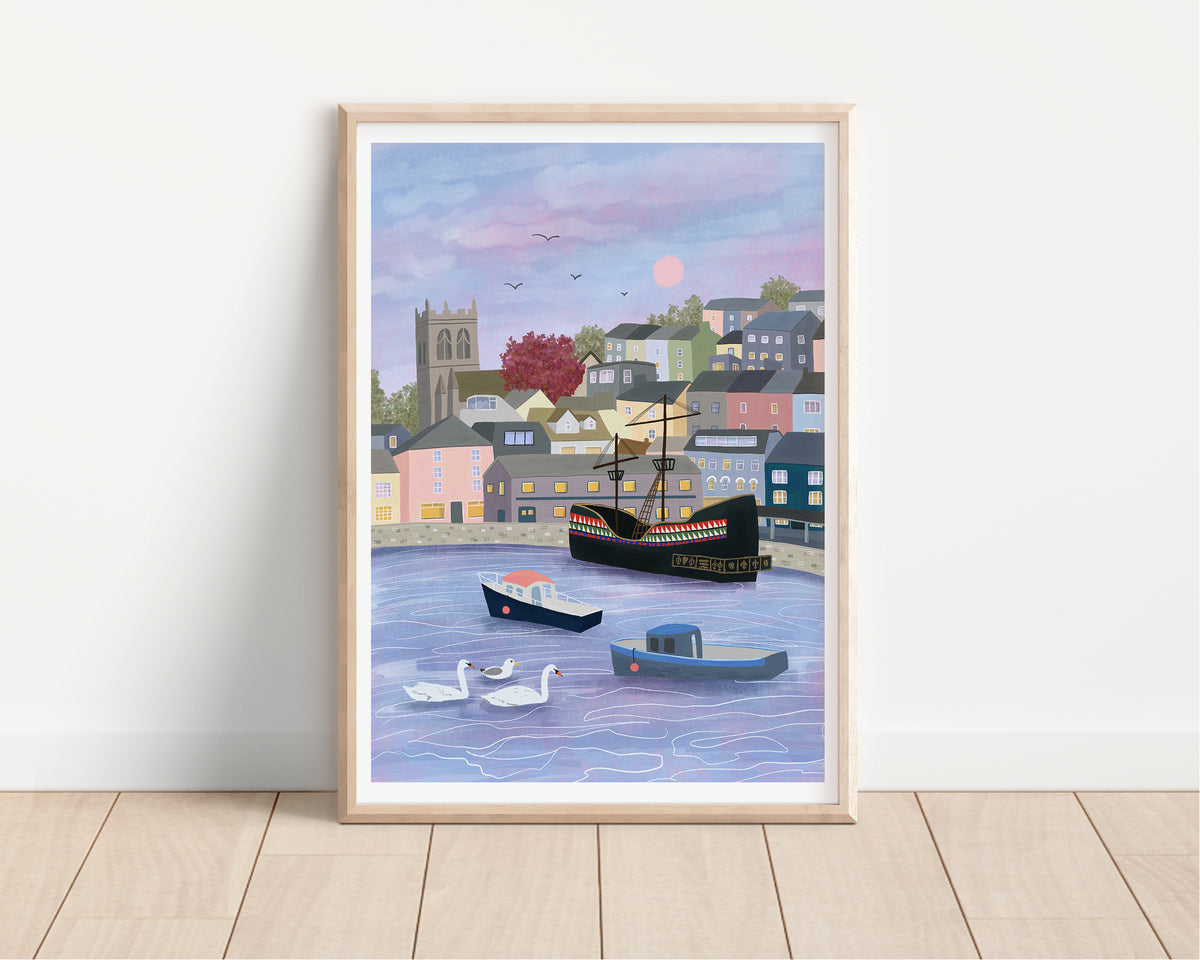 Brixham Harbour Art Print – Sarah Frances