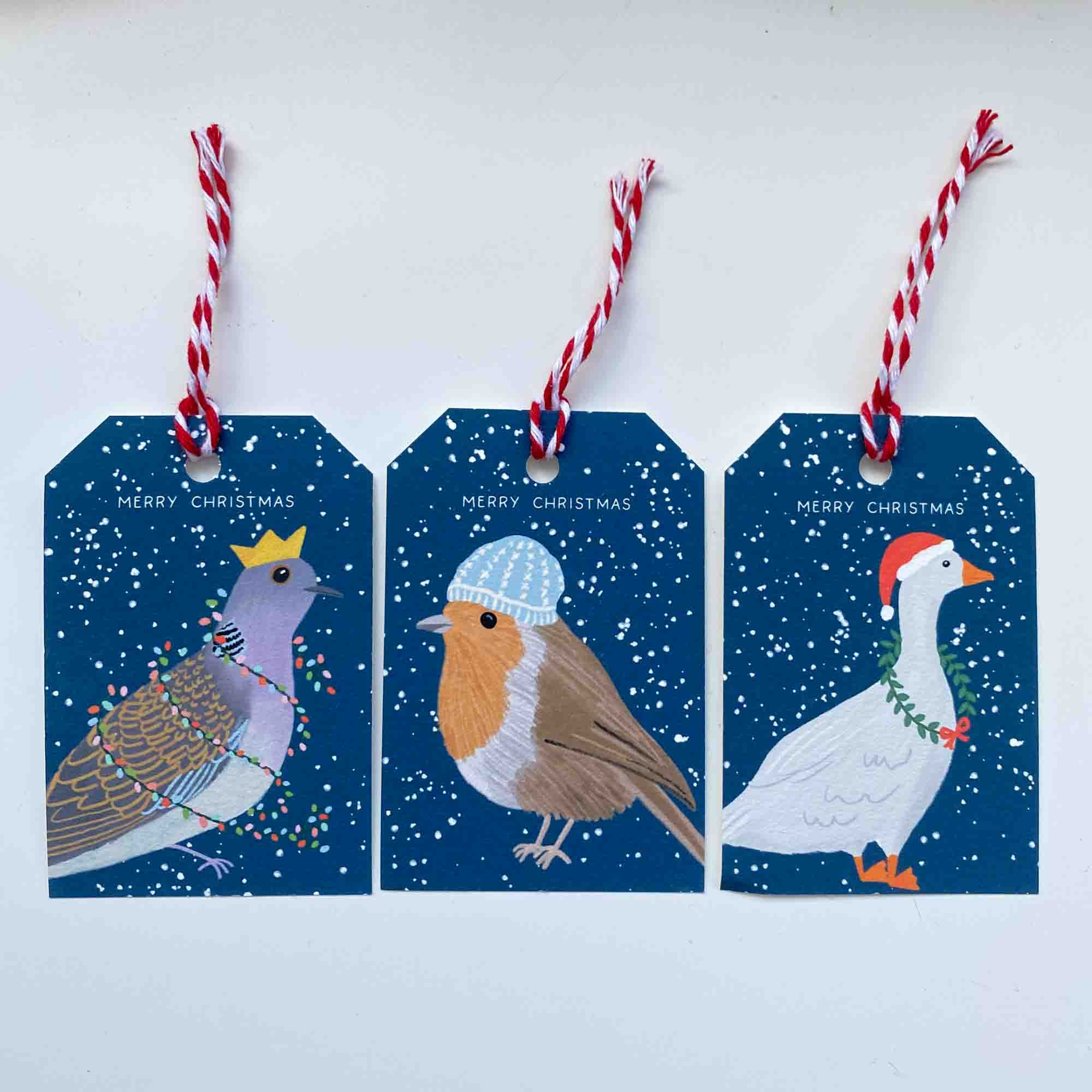 Christmas Birds Gift Tags - Pack of 3 - Sarah Frances