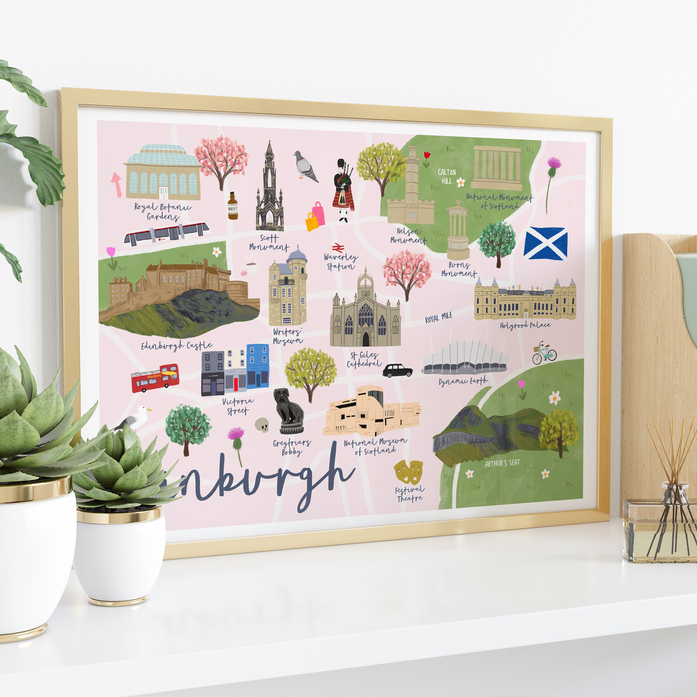 Edinburgh Map Art Print - Sarah Frances