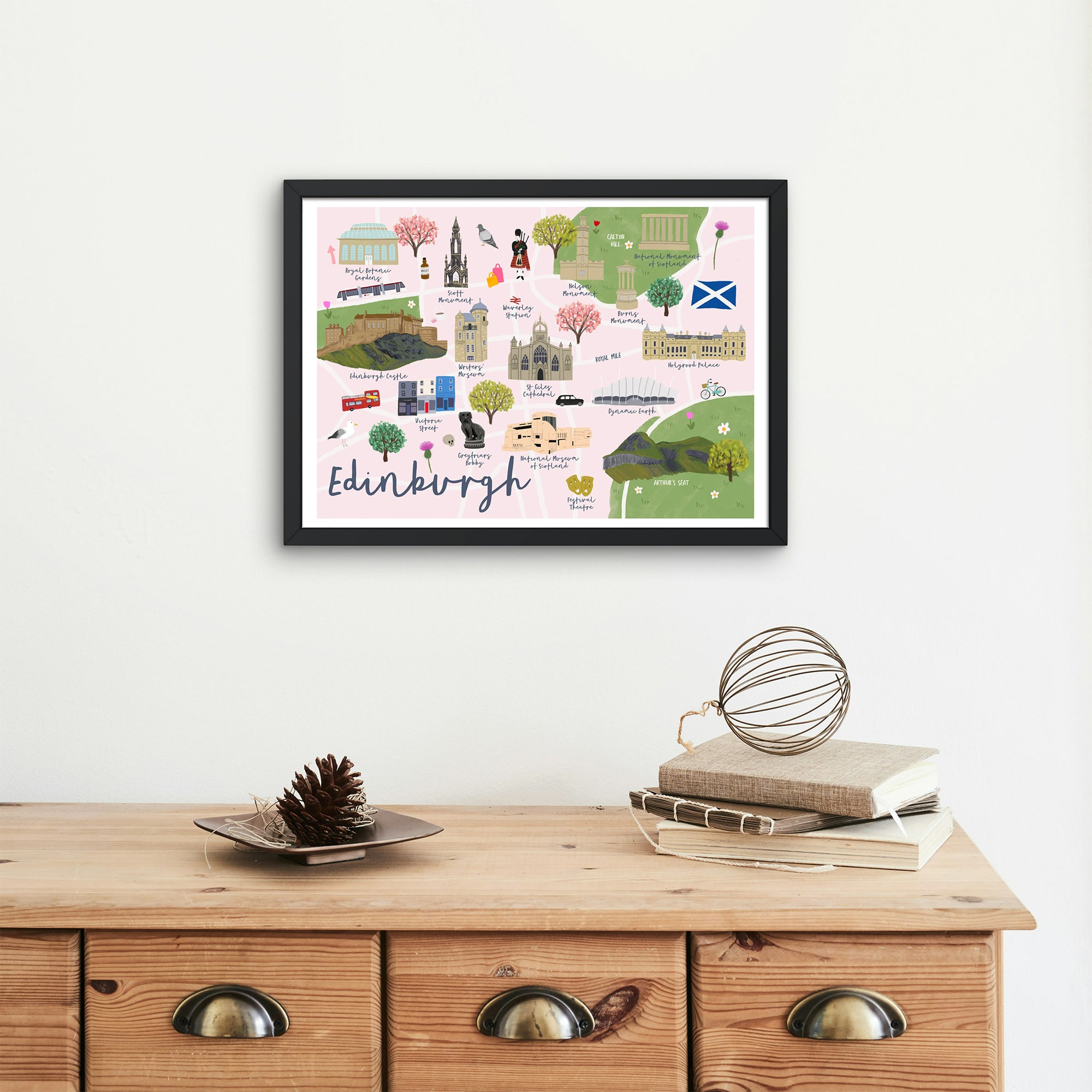 Edinburgh Map Art Print - Sarah Frances