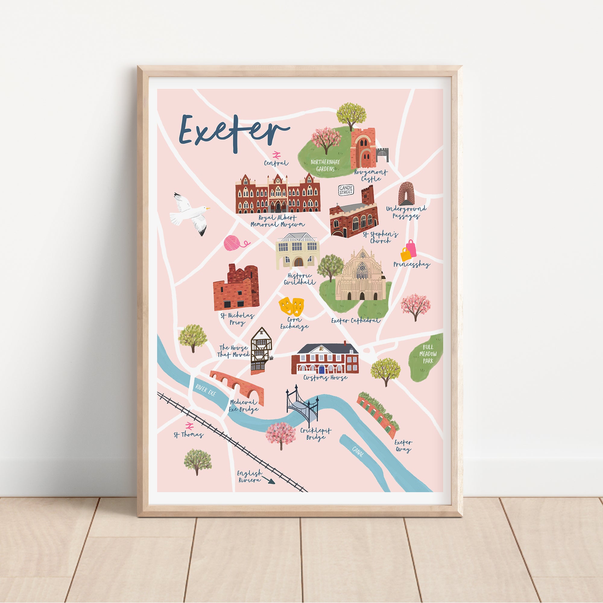Exeter Map Art Print - Sarah Frances