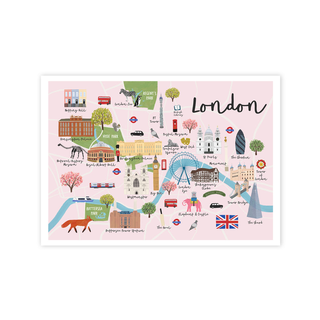 London Map Art Print - Sarah Frances 