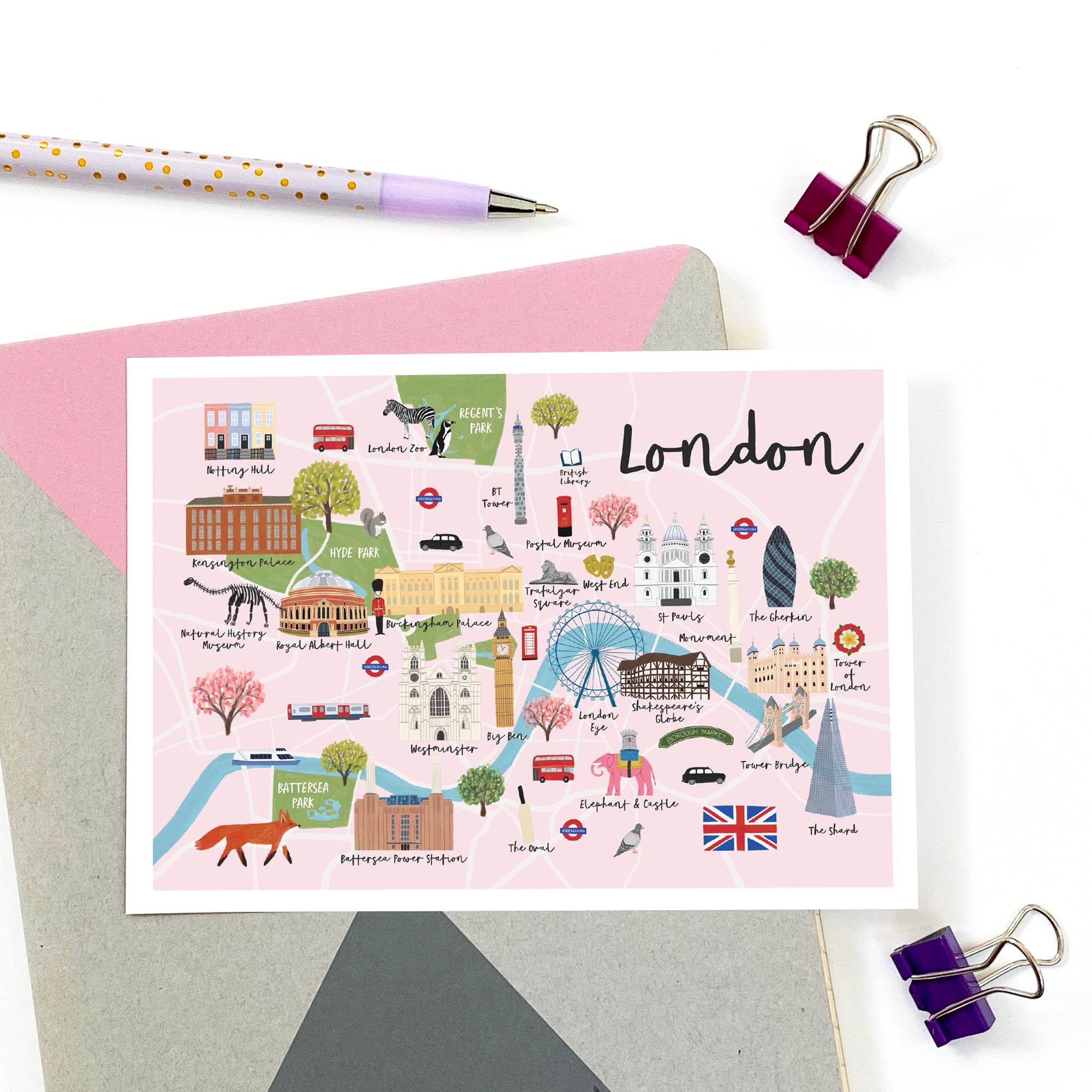 London Map Postcard - Sarah Frances