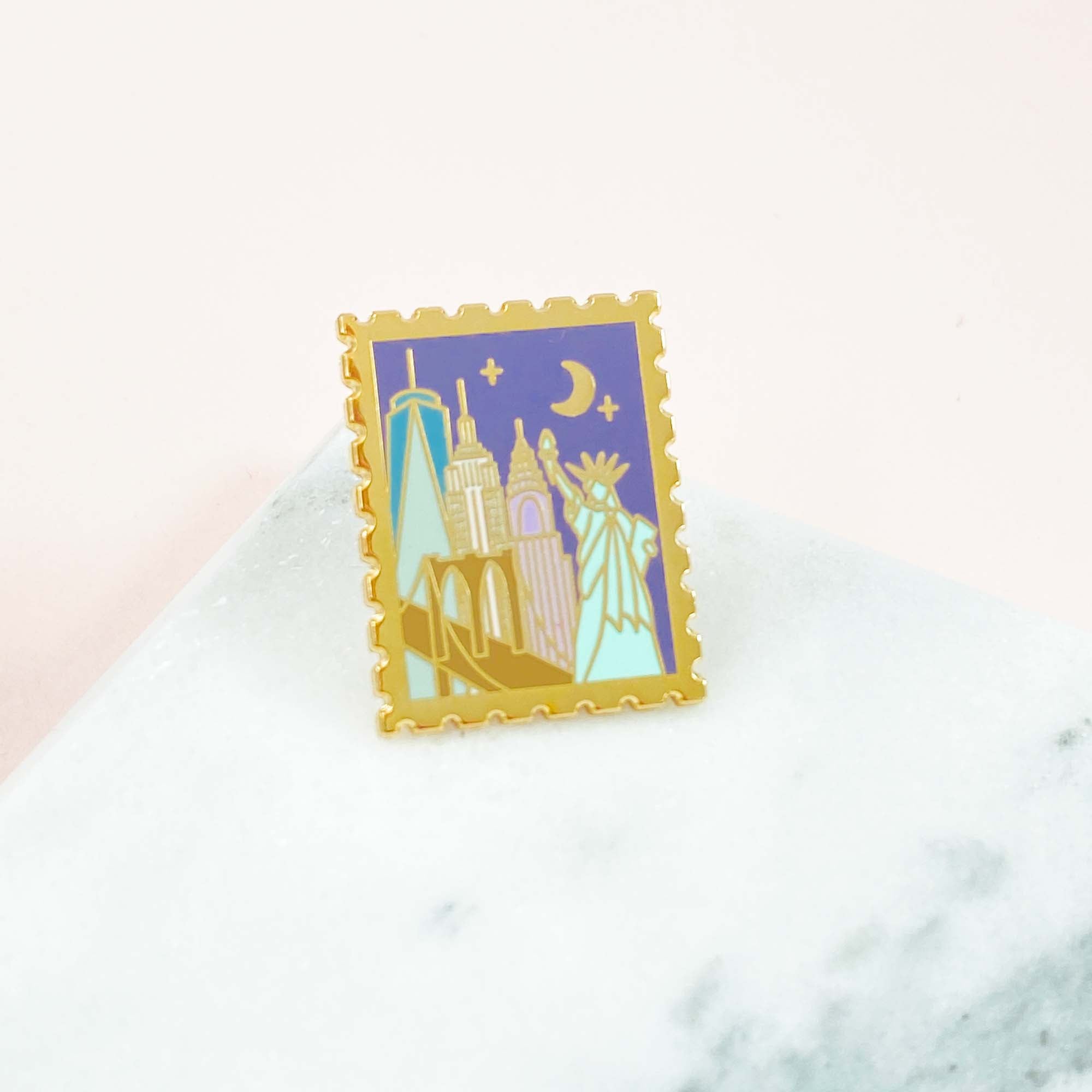 New York Stamp Enamel Pin - Sarah Frances