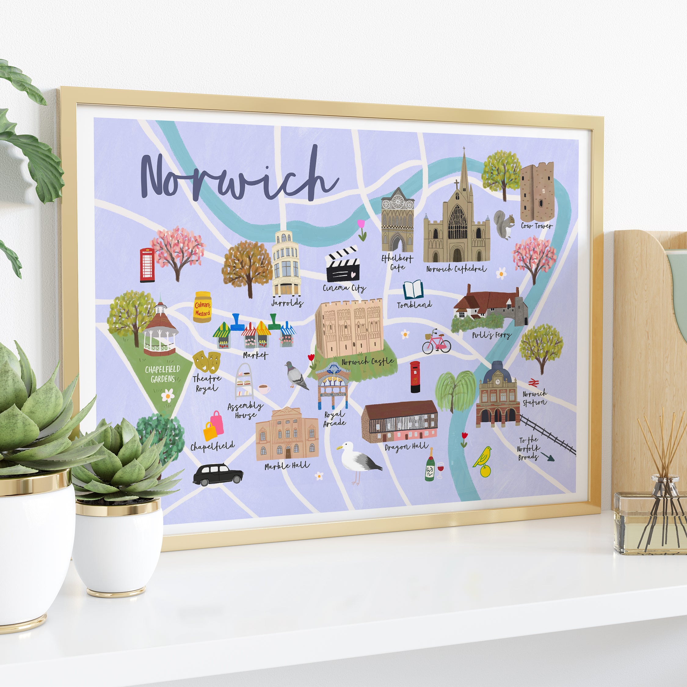 Norwich Map Print - Sarah Frances