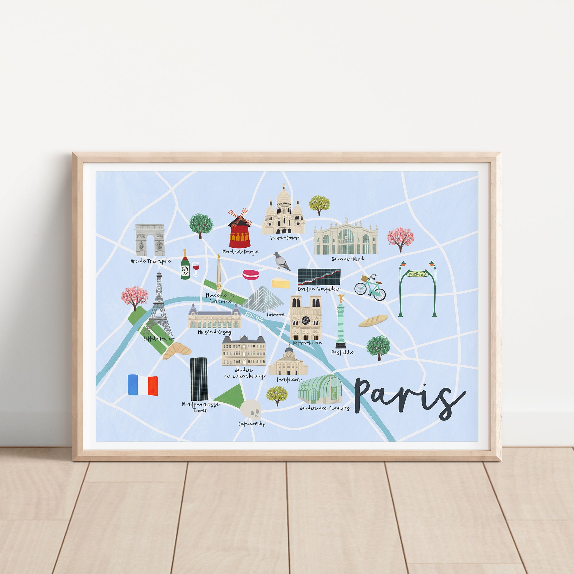 Paris Map Art Print - Sarah Frances