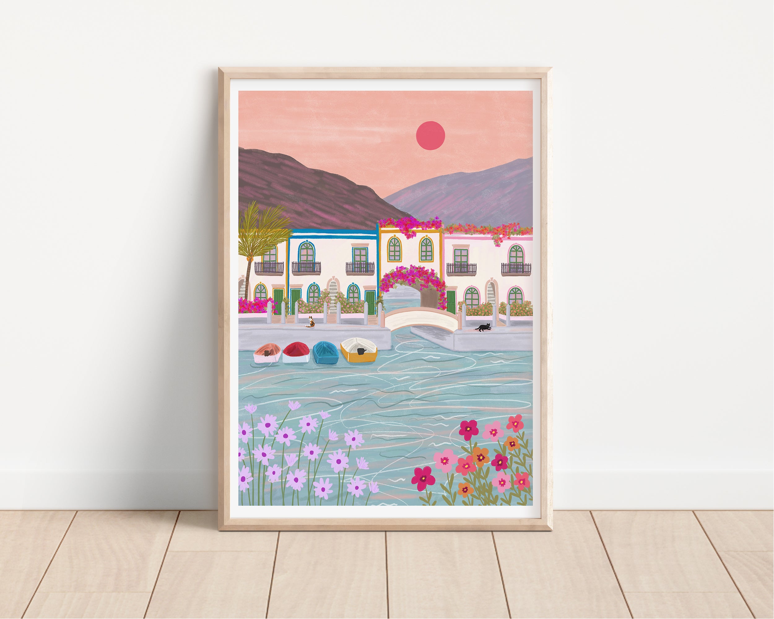 Puerto de Mogán, Gran Canaria Art Print - Sarah Frances