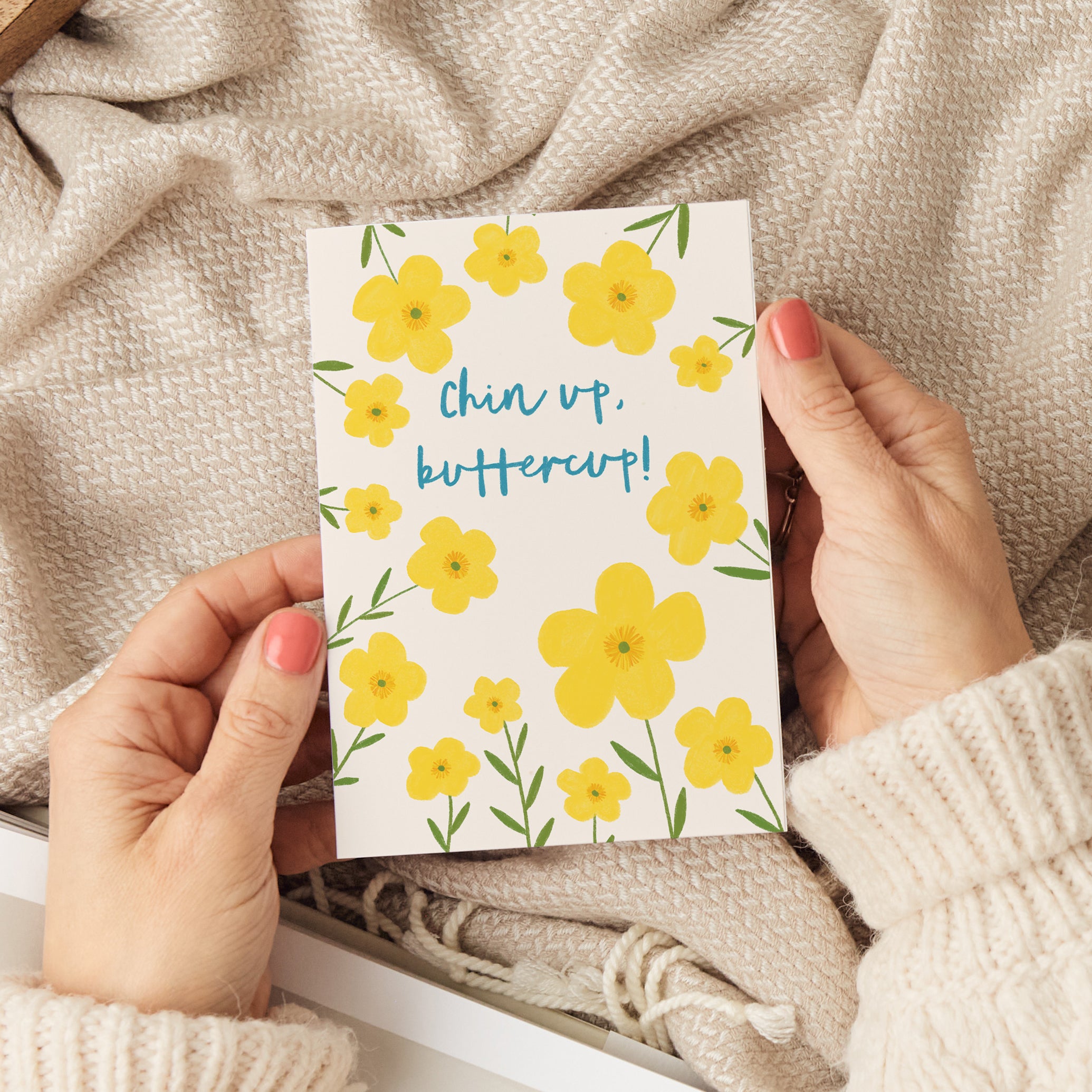Chin Up Buttercup Greetings Card - Sarah Frances