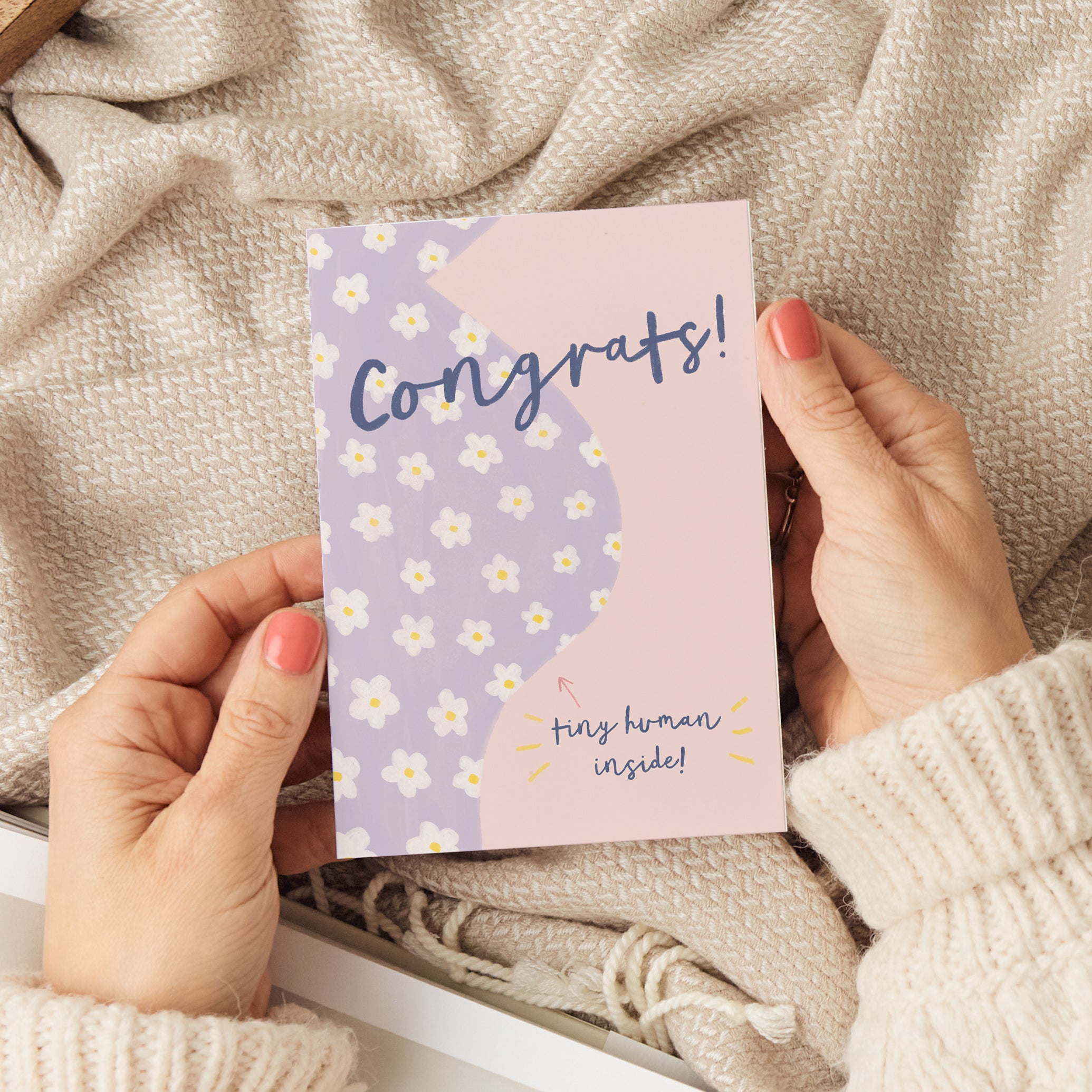 Congrats! Tiny Human Inside - Pregnancy Card - Sarah Frances