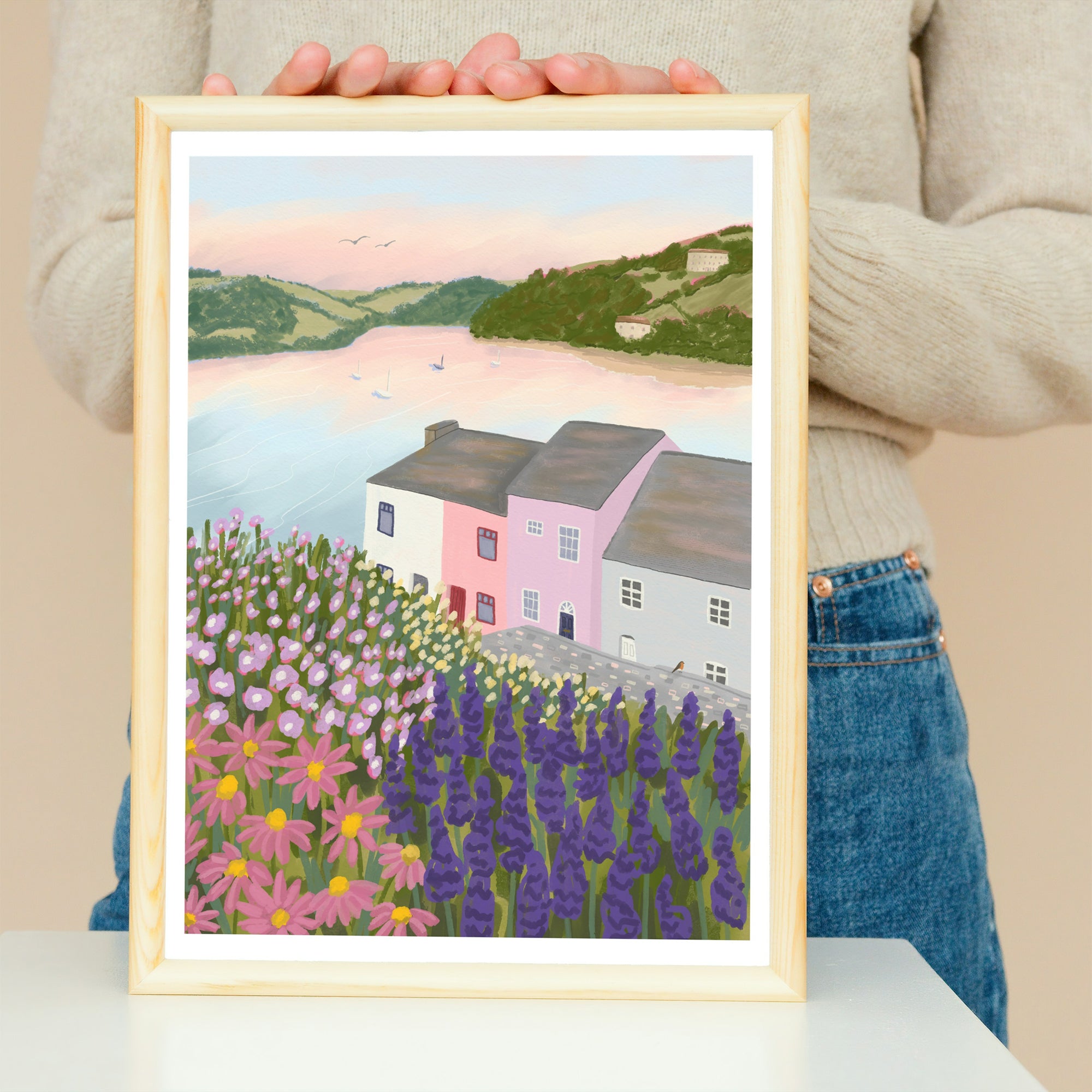 Views Over Salcombe Art Print - Sarah Frances