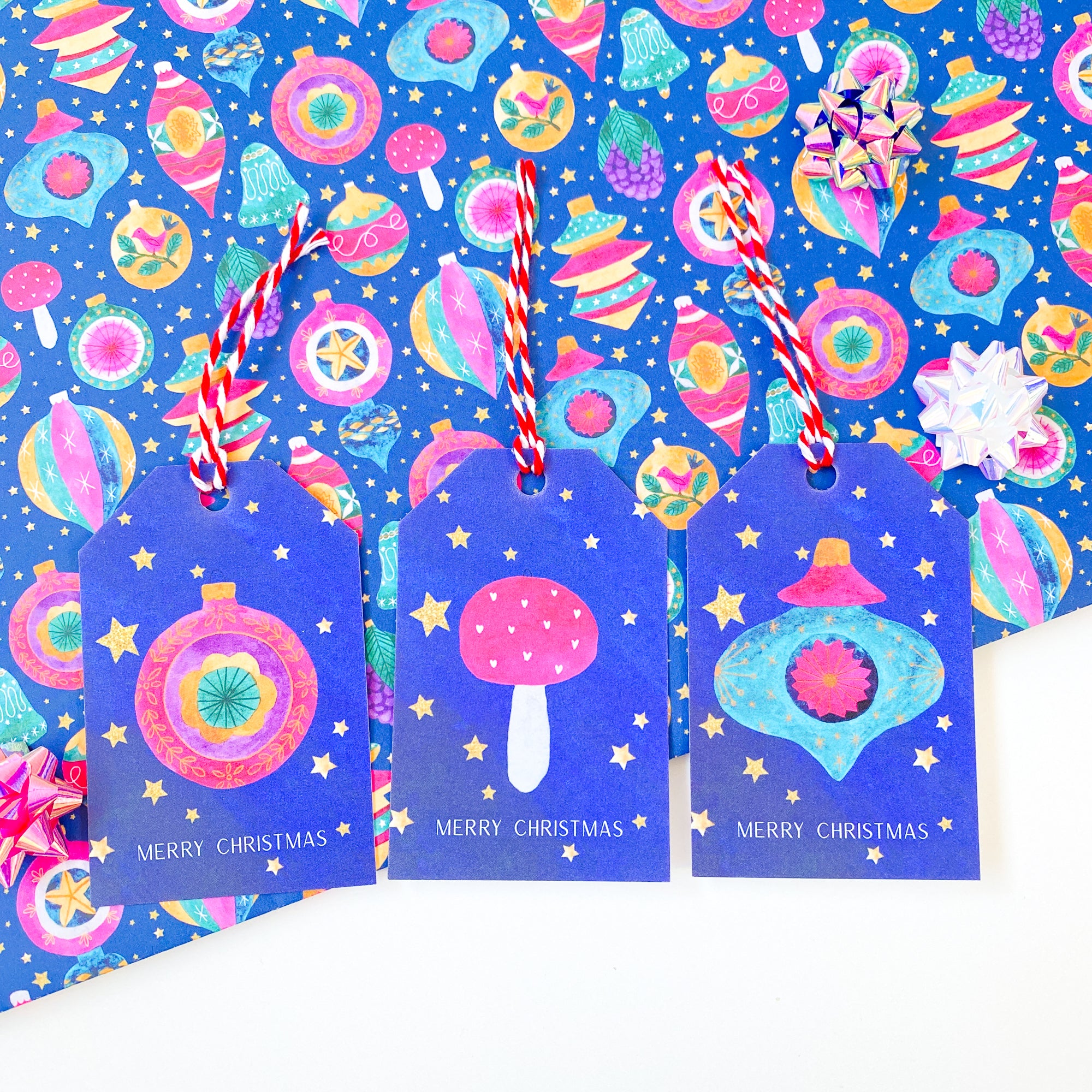 Christmas Vintage Baubles Gift Tags - Pack of 3 - Sarah Frances