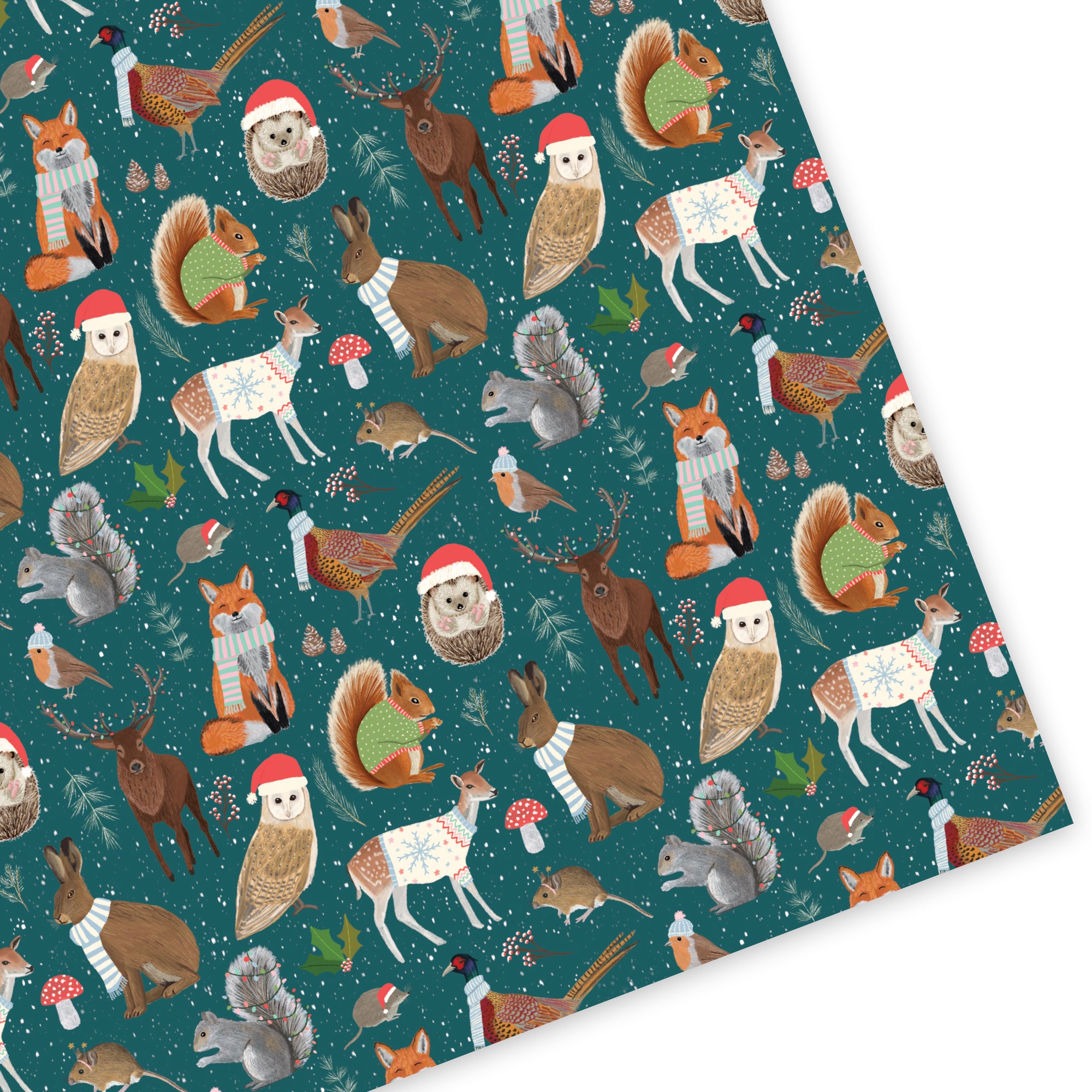 Winter Woodland Animals Wrapping Paper - Sarah Frances