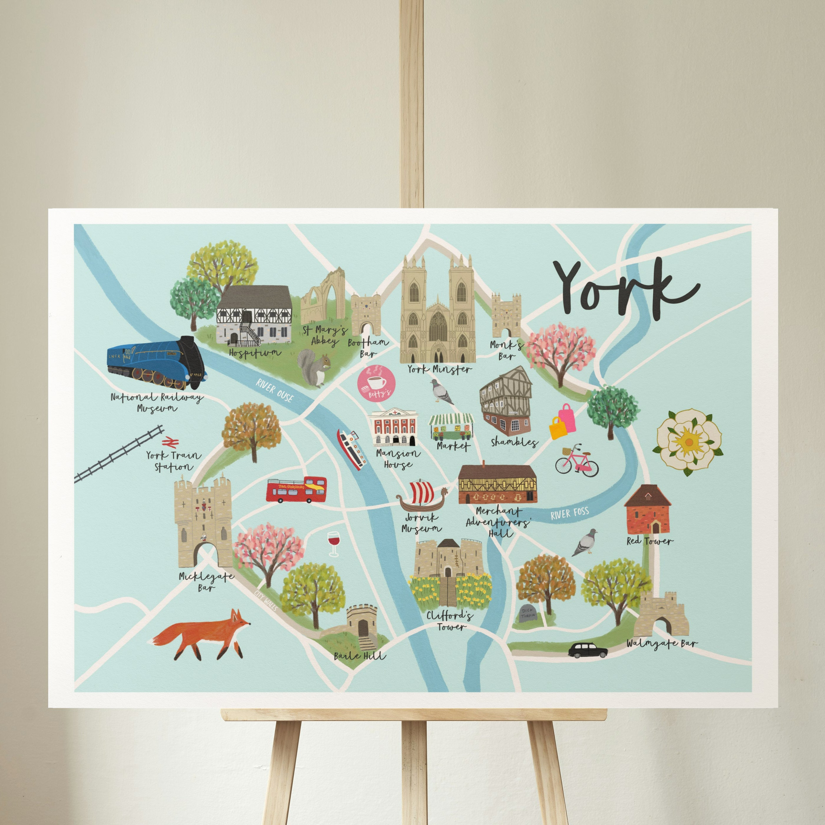 York Map Art Print - Sarah Frances