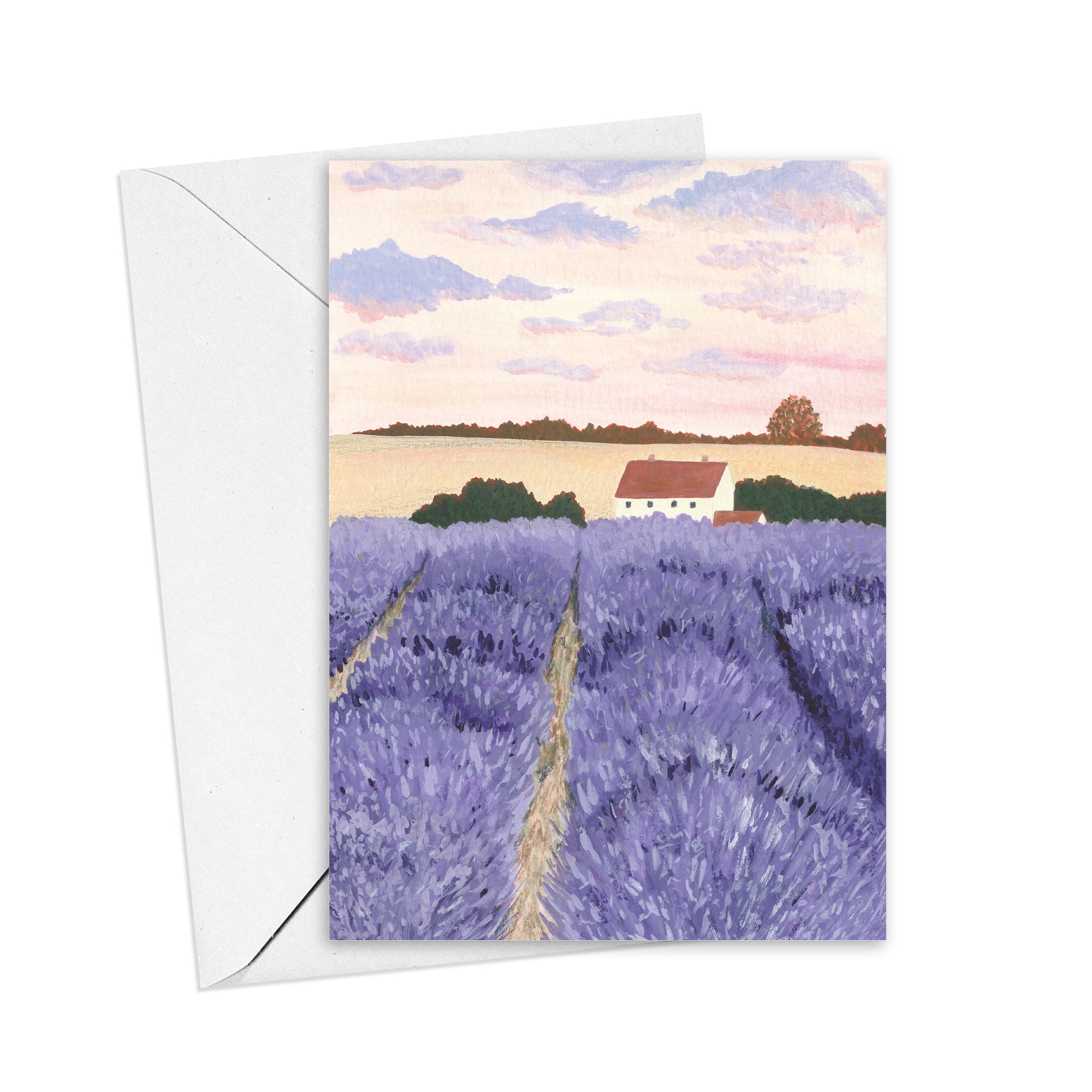 Lavender Cottage Art Card - Sarah Frances