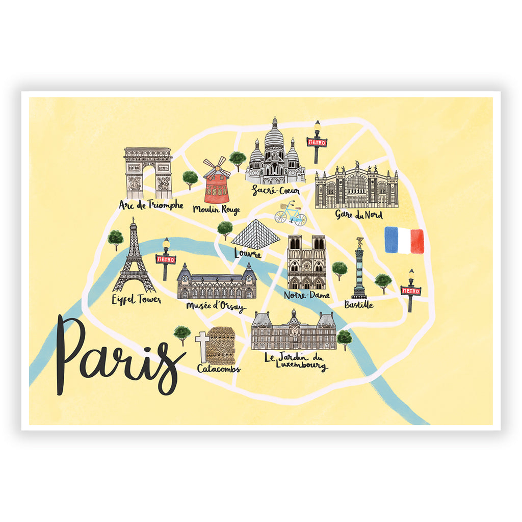 Paris Map Art Print - Sarah Frances 