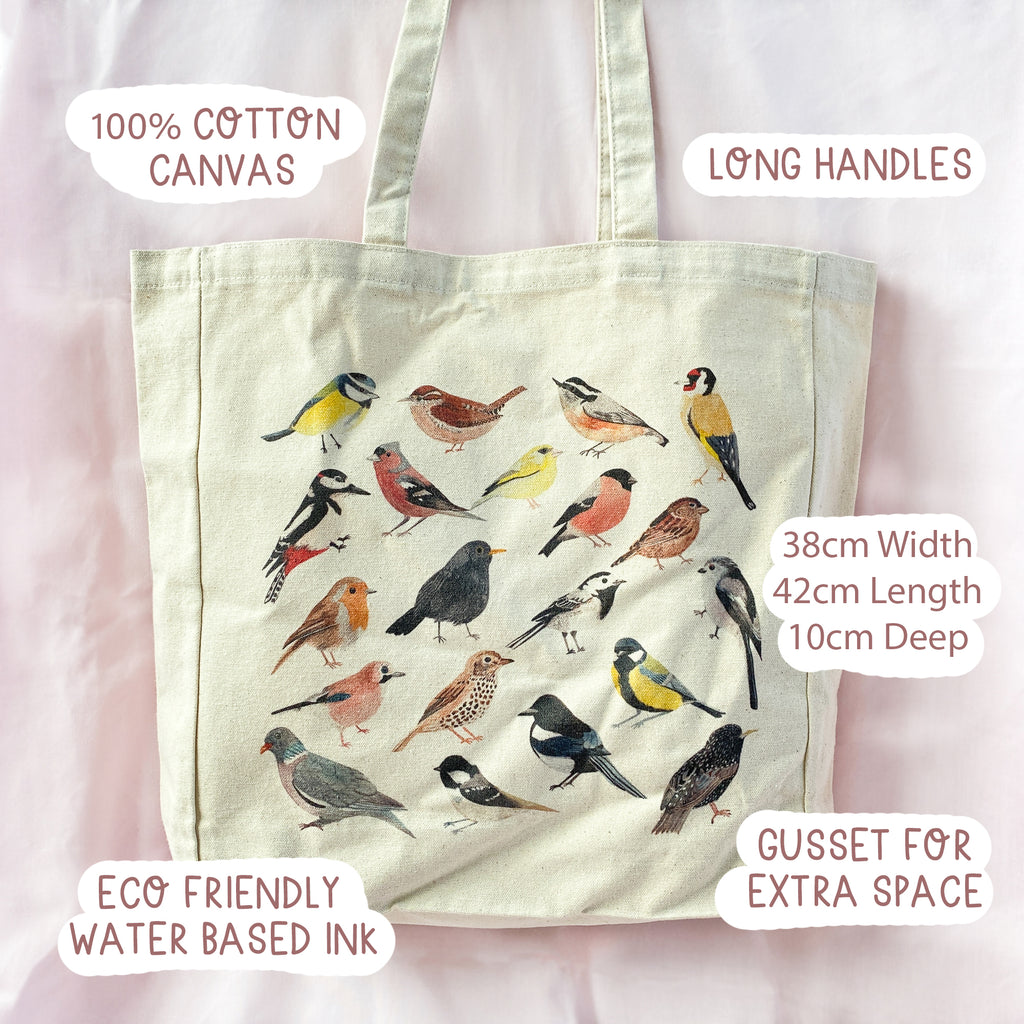 British Garden Birds Tote Bag - Sarah Frances 