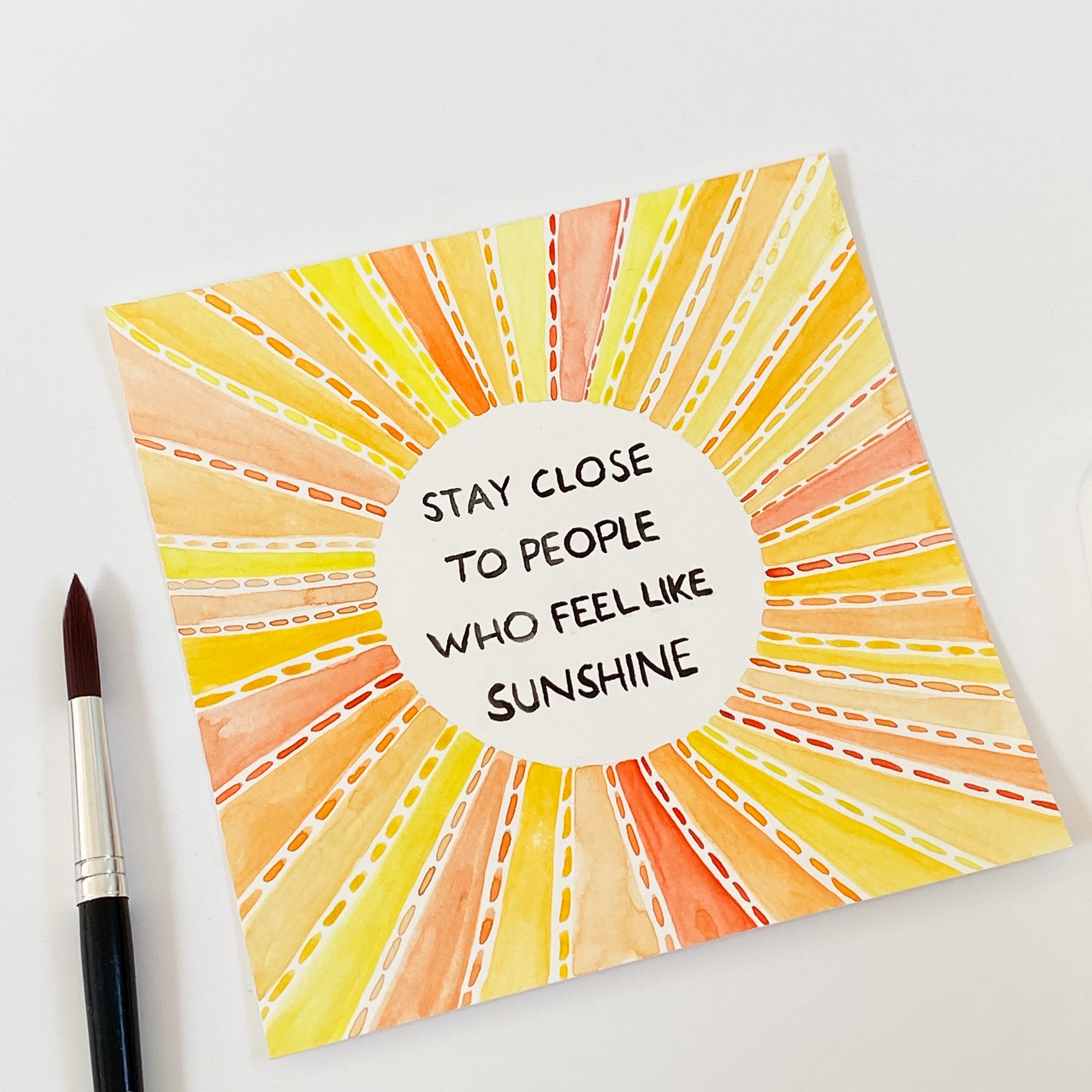 Sunshine - Original 15x15cm Watercolour Painting - By Sarah Frances - Sarah Frances