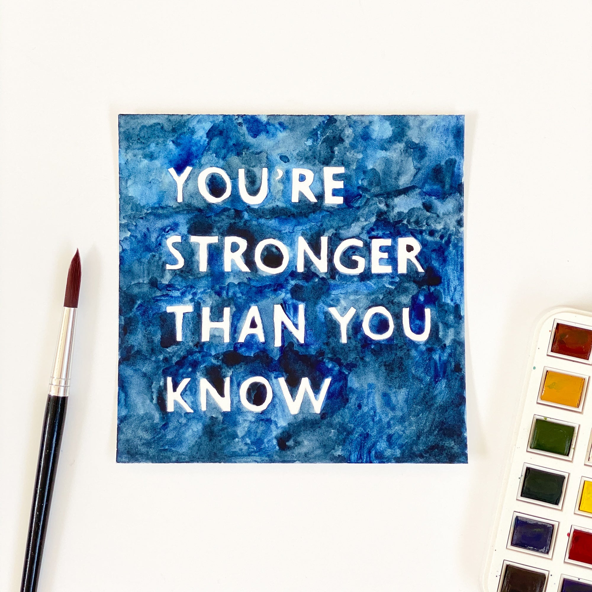 You're Stronger Than You Know - Original 15x15cm Watercolour Painting - By Sarah Frances - Sarah Frances