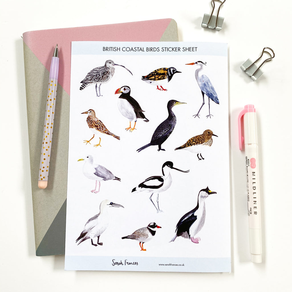 British Coastal Birds Stickers - Sarah Frances 
