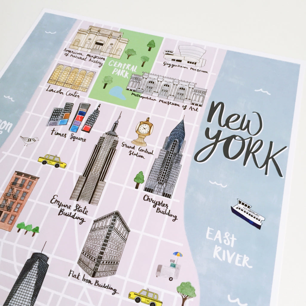 New York Map Art Print - Sarah Frances 