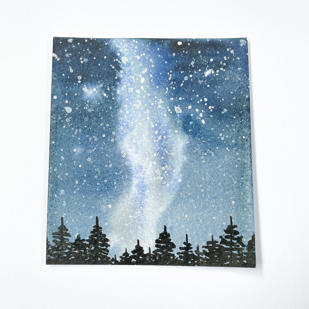 Milky Way - Original 10x12cm Watercolour Painting - By Sarah Frances - Sarah Frances 
