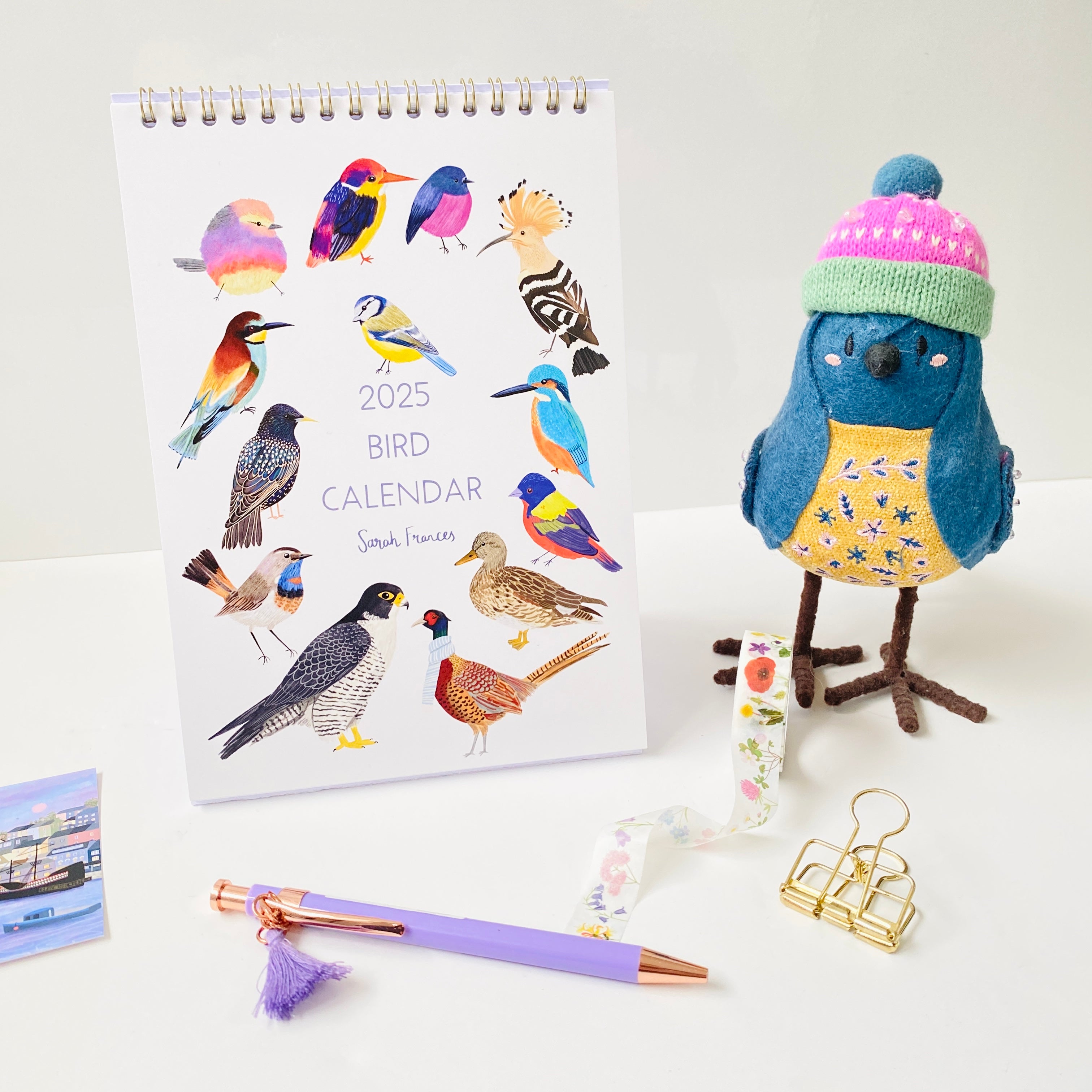 2025 Birds Desk Calendar - Sarah Frances 