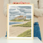 Banburgh Castle Illustration Print - Coastal Wall Art - Sarah Frances 