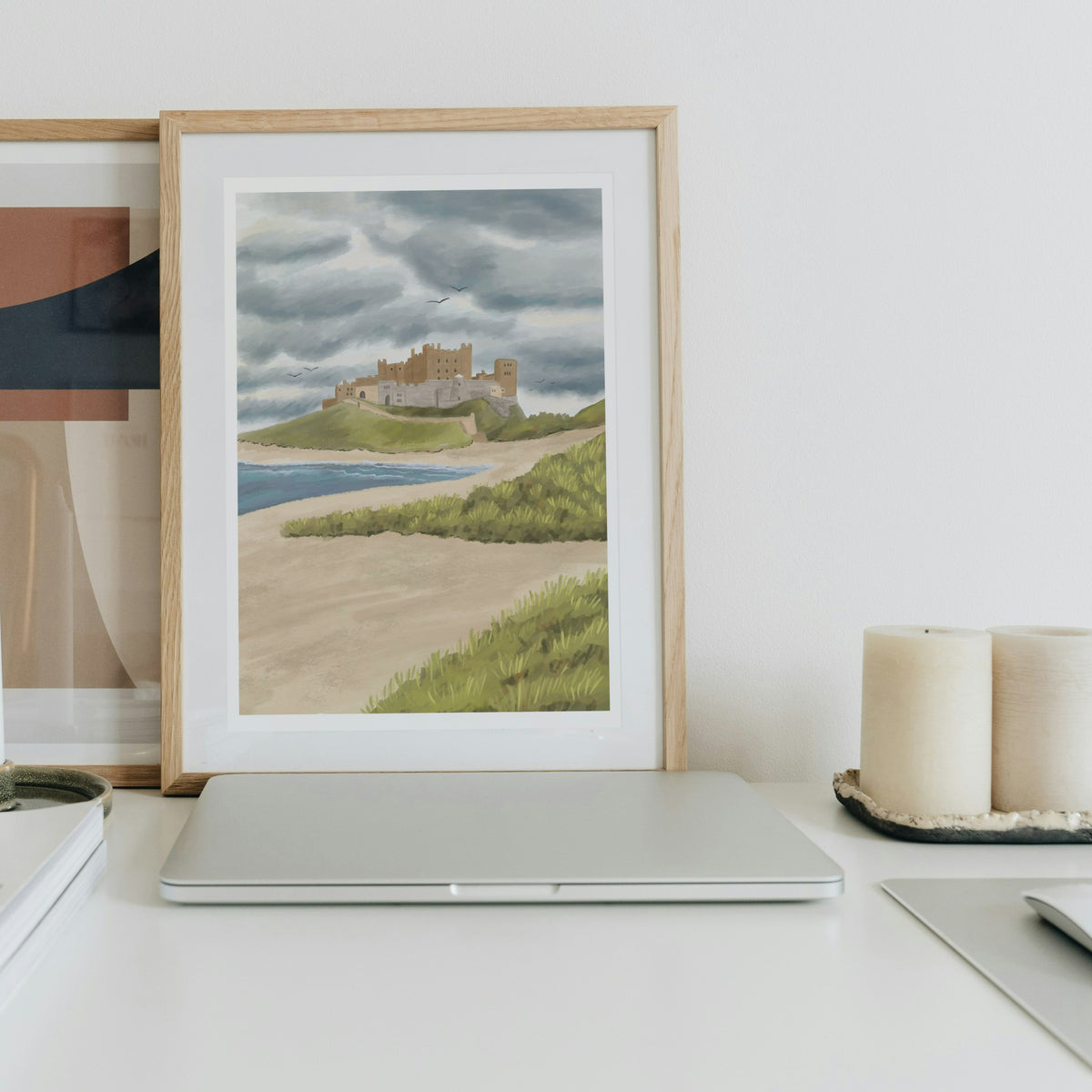 Banburgh Castle Illustration Print - Coastal Wall Art - Sarah Frances 