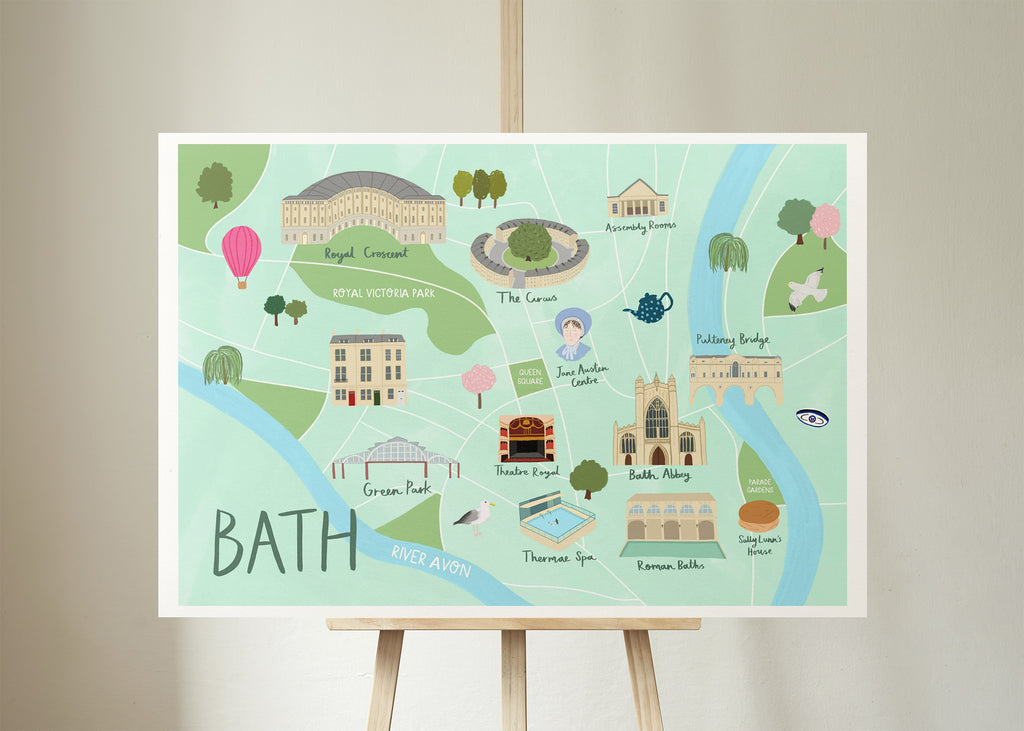 Bath Map Fine Art Print - Sarah Frances 