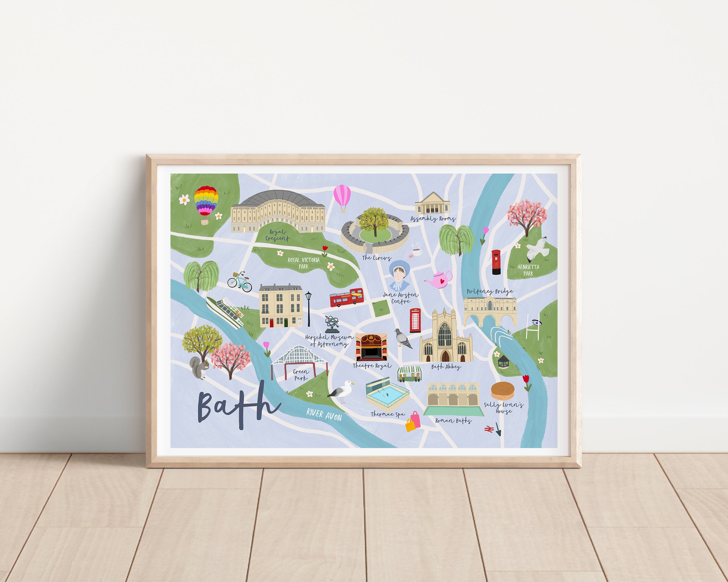 Bath Map Art Print - Sarah Frances 