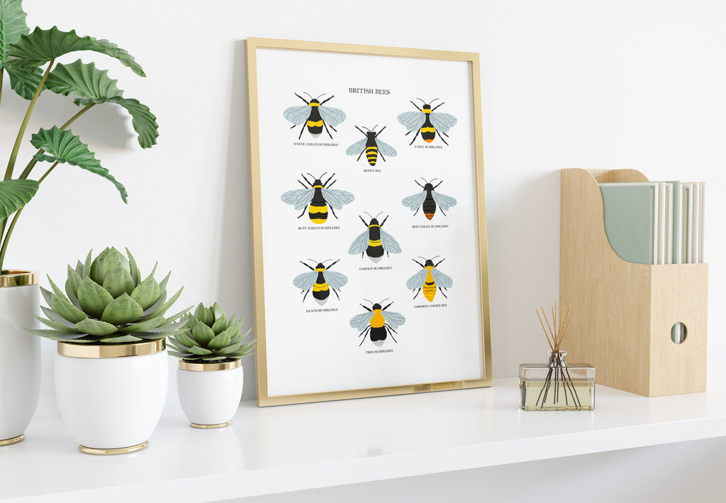 British Bees Art Print - Sarah Frances 